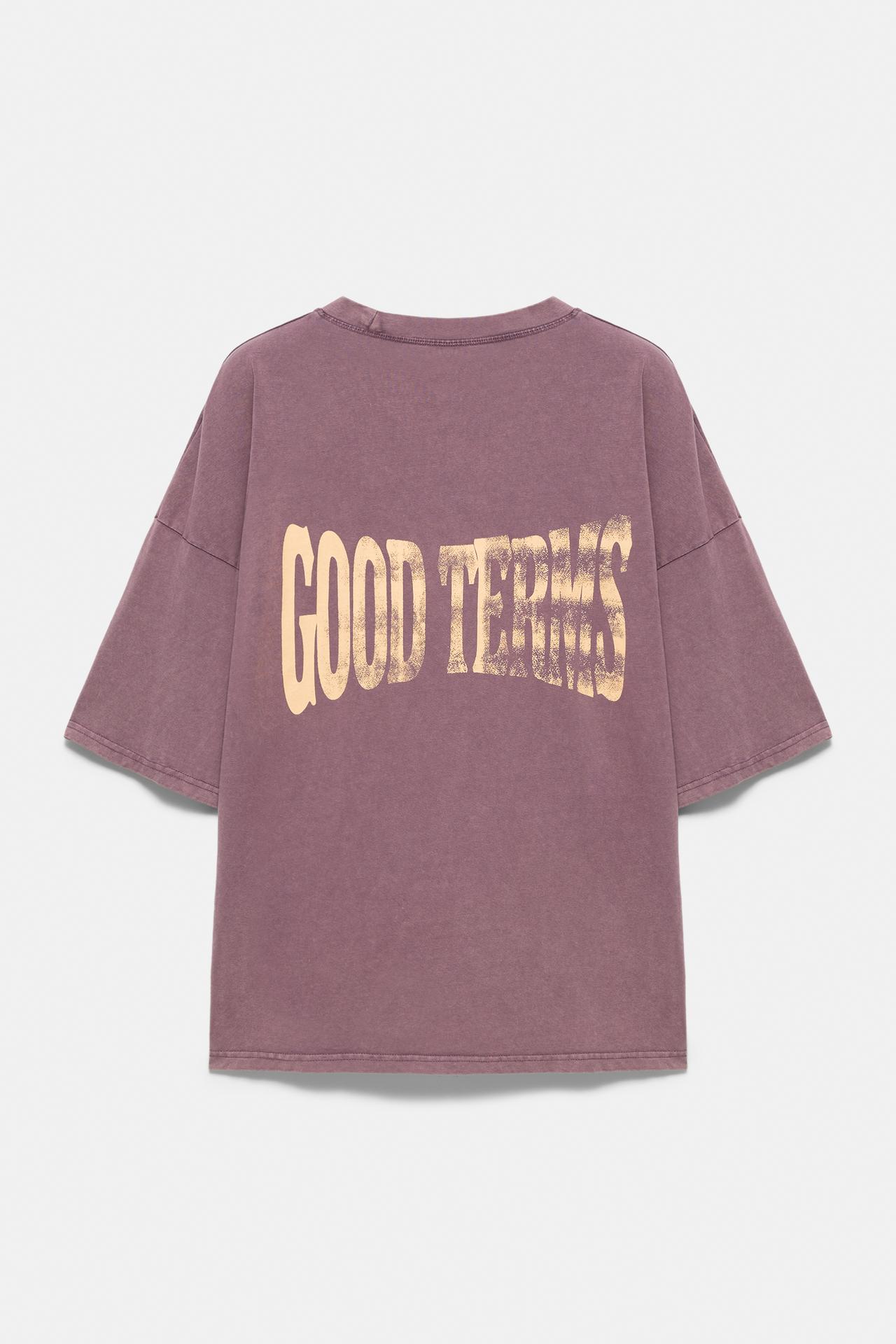 Oversize T-shirt with graphic — Mauve