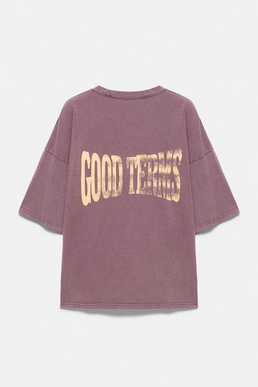 Oversize T-shirt with graphic — Mauve 7
