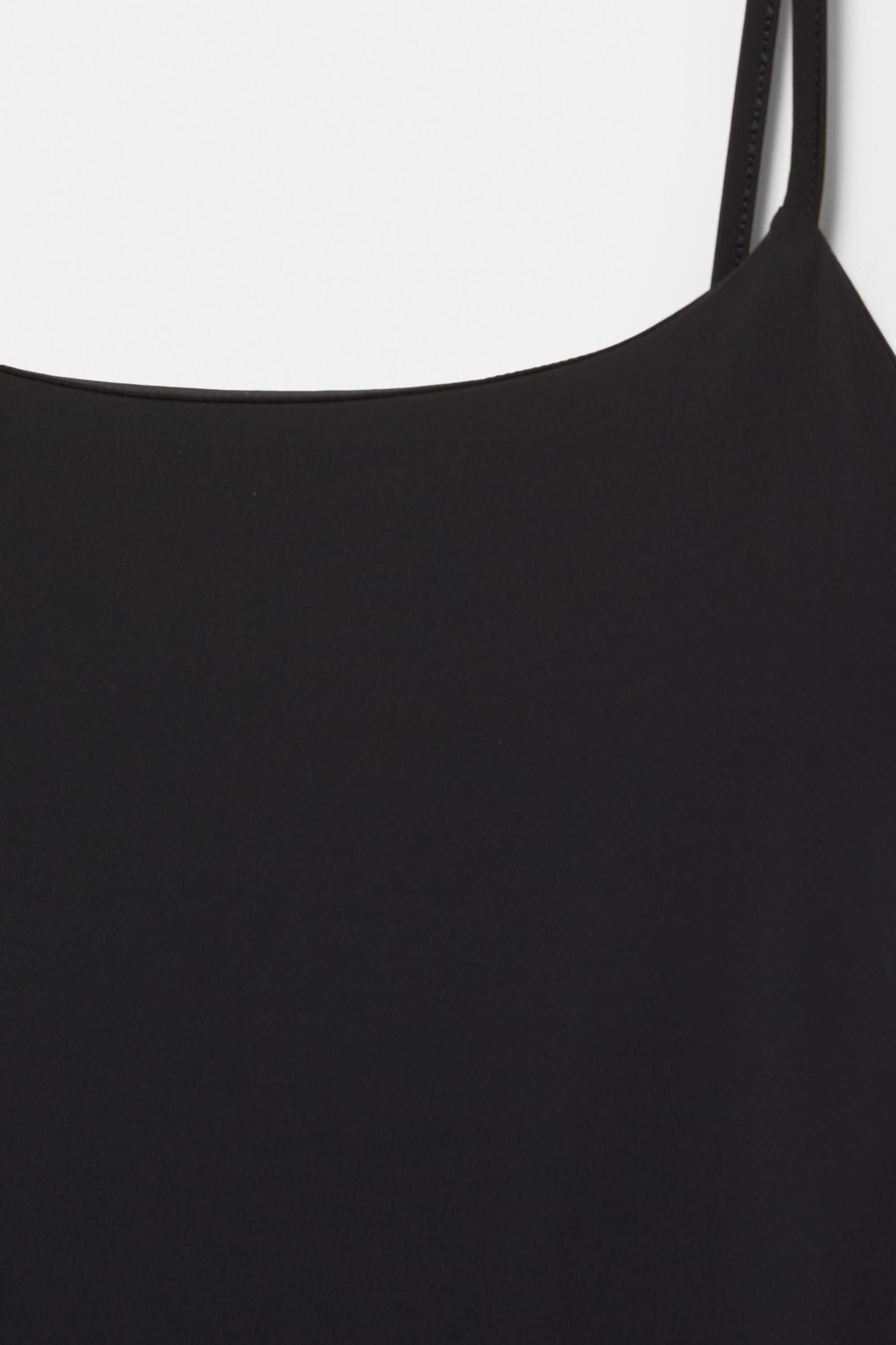 Polyamide strappy midi dress — Black