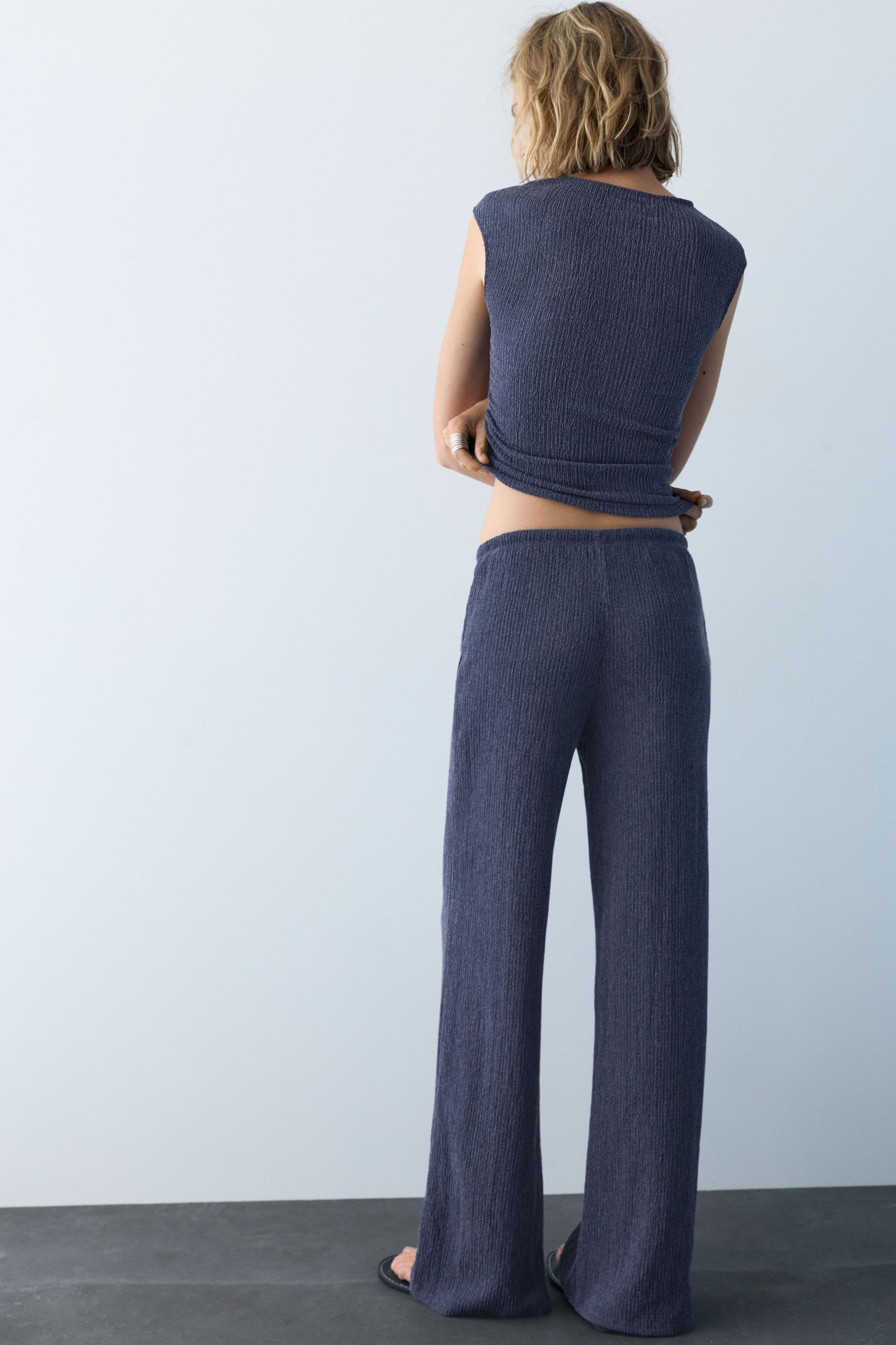 Bambula geniş paça pantolon - Görsel 6