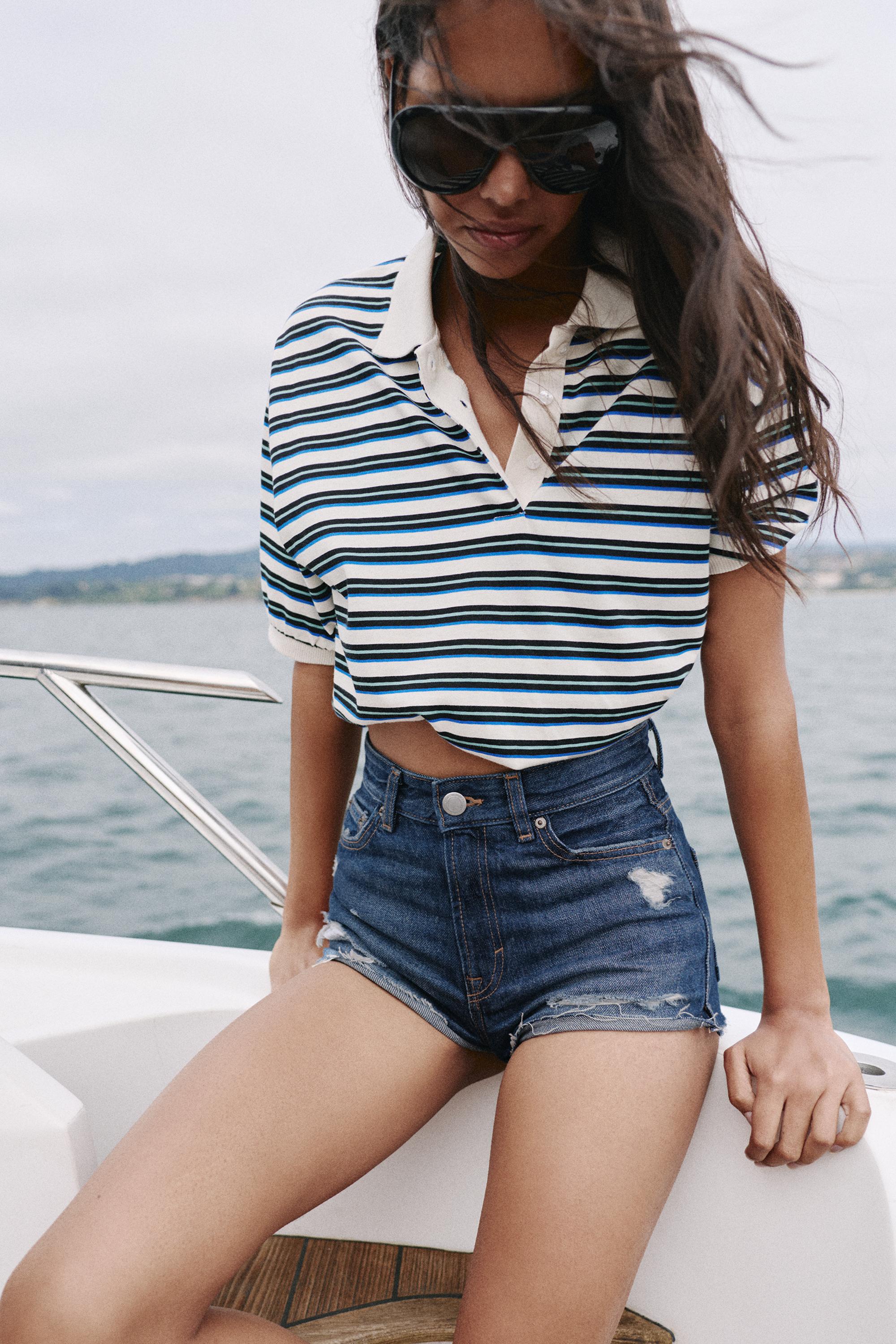 Mom fit ripped denim shorts — Dark blue