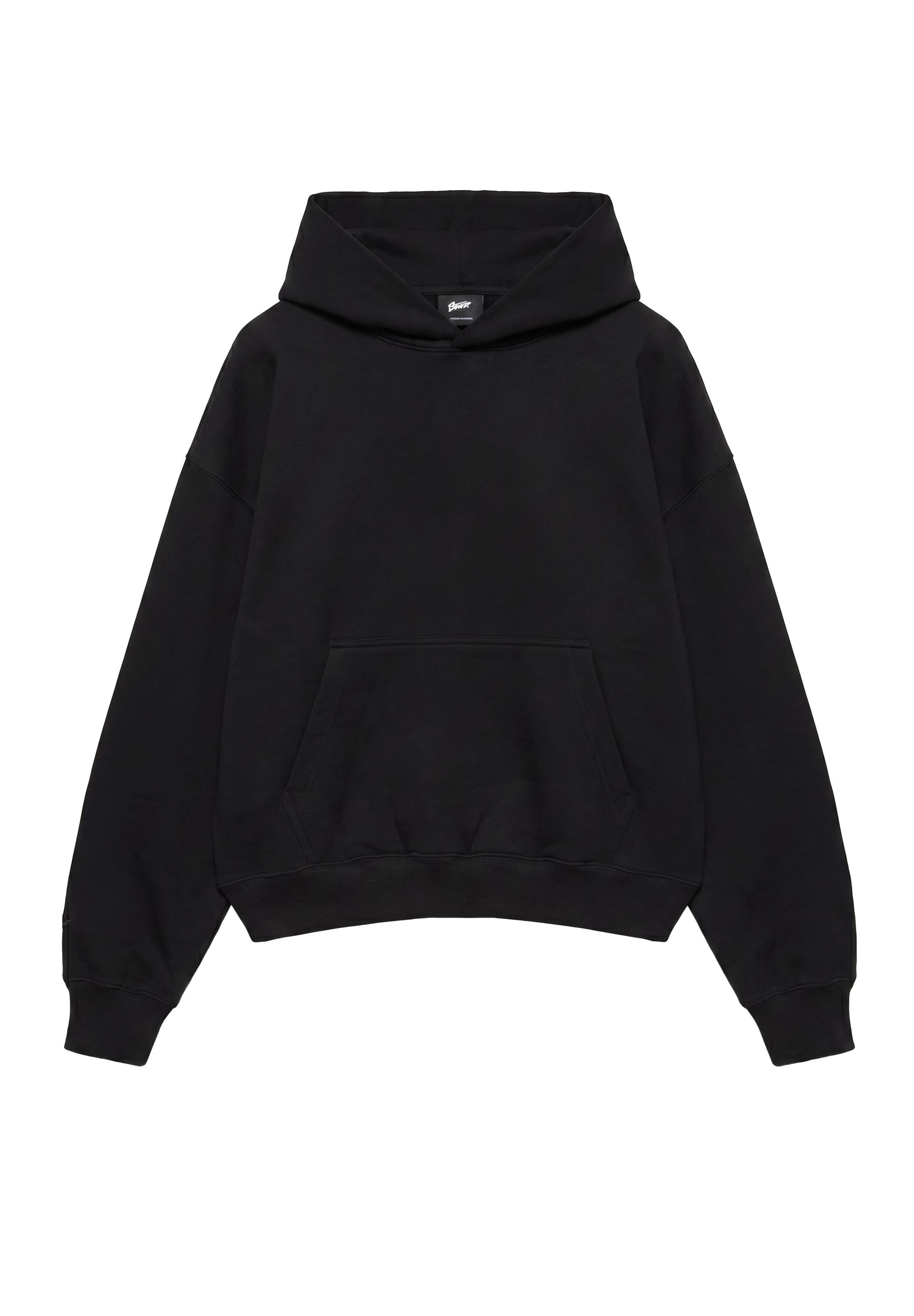 STWD boxy-fit logo hoodie — Black