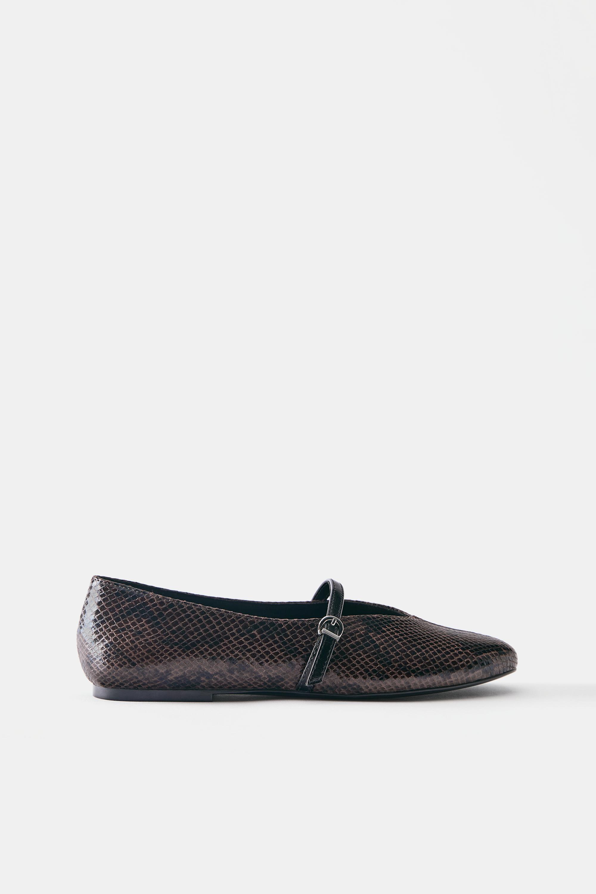 Snakeskin ballet flats — Brown