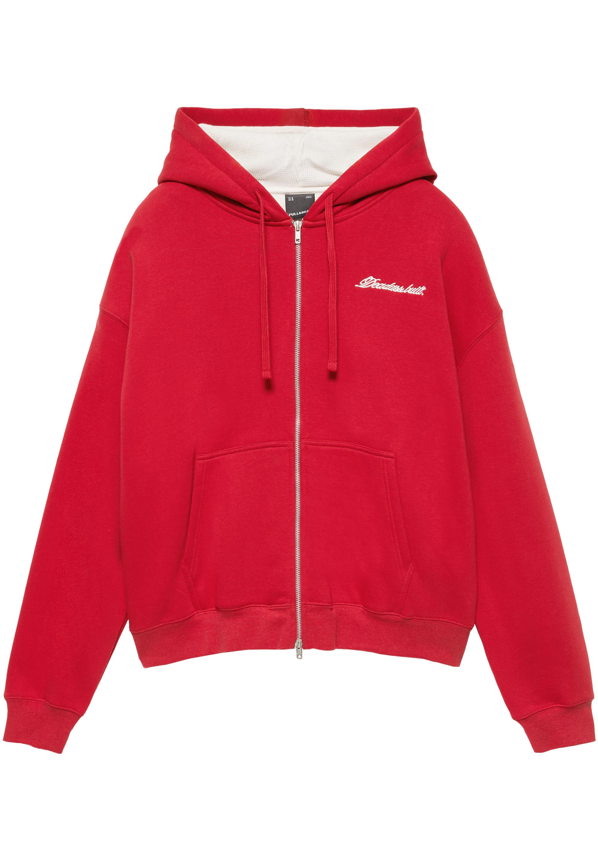 Graphic zip-up hoodie — Red