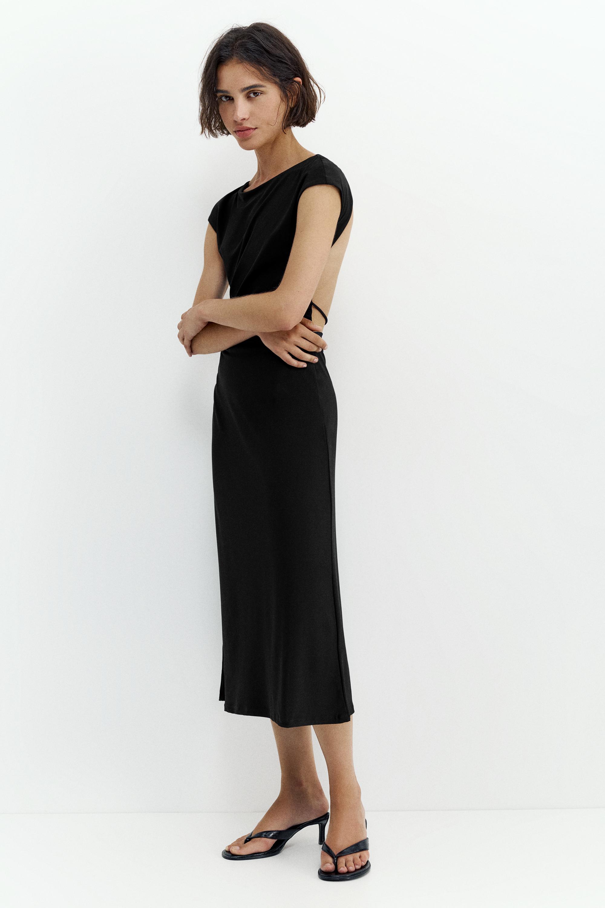 Open back midi dress — Black