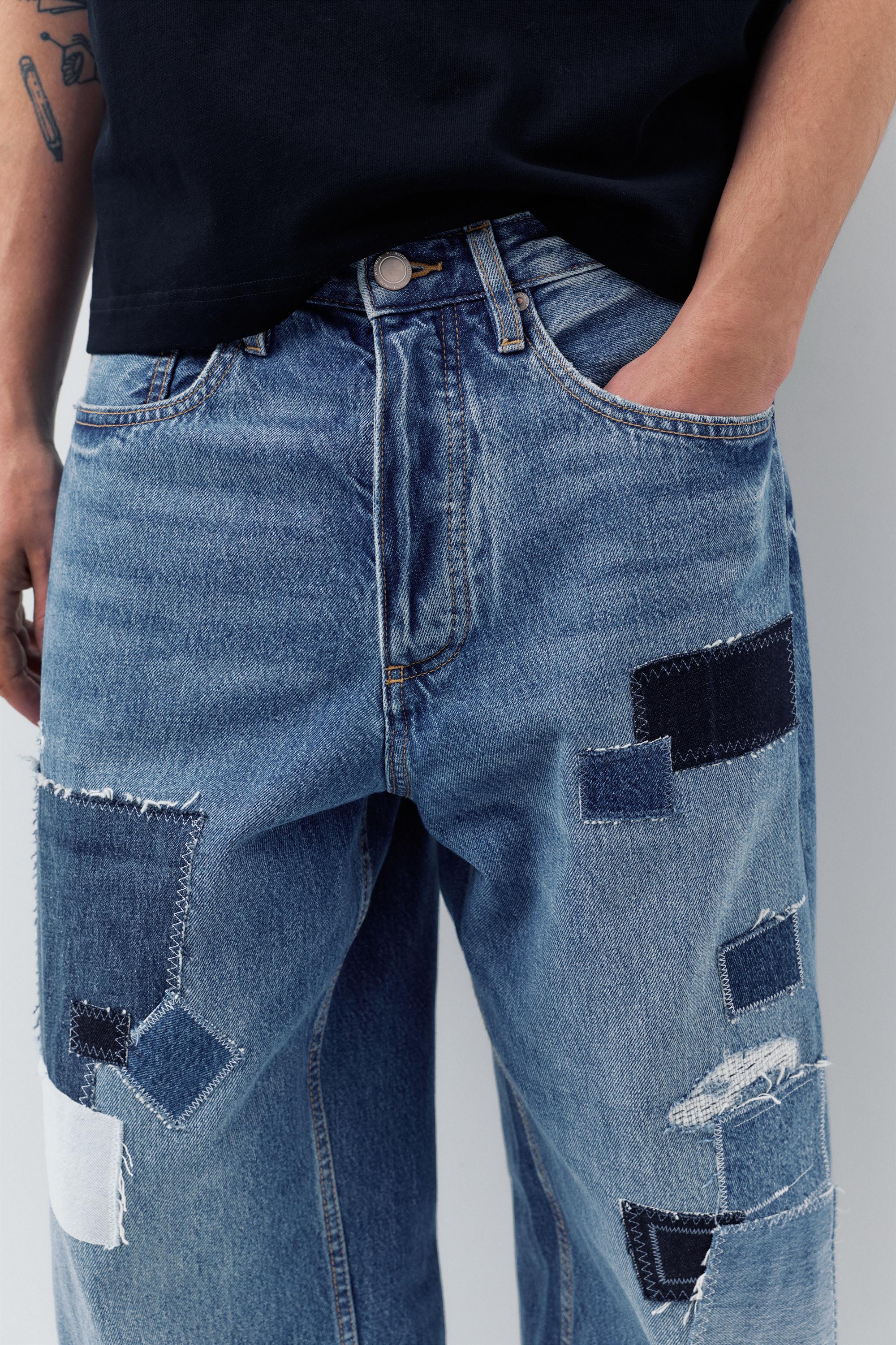 Patchwork baggy jean - Görsel 3