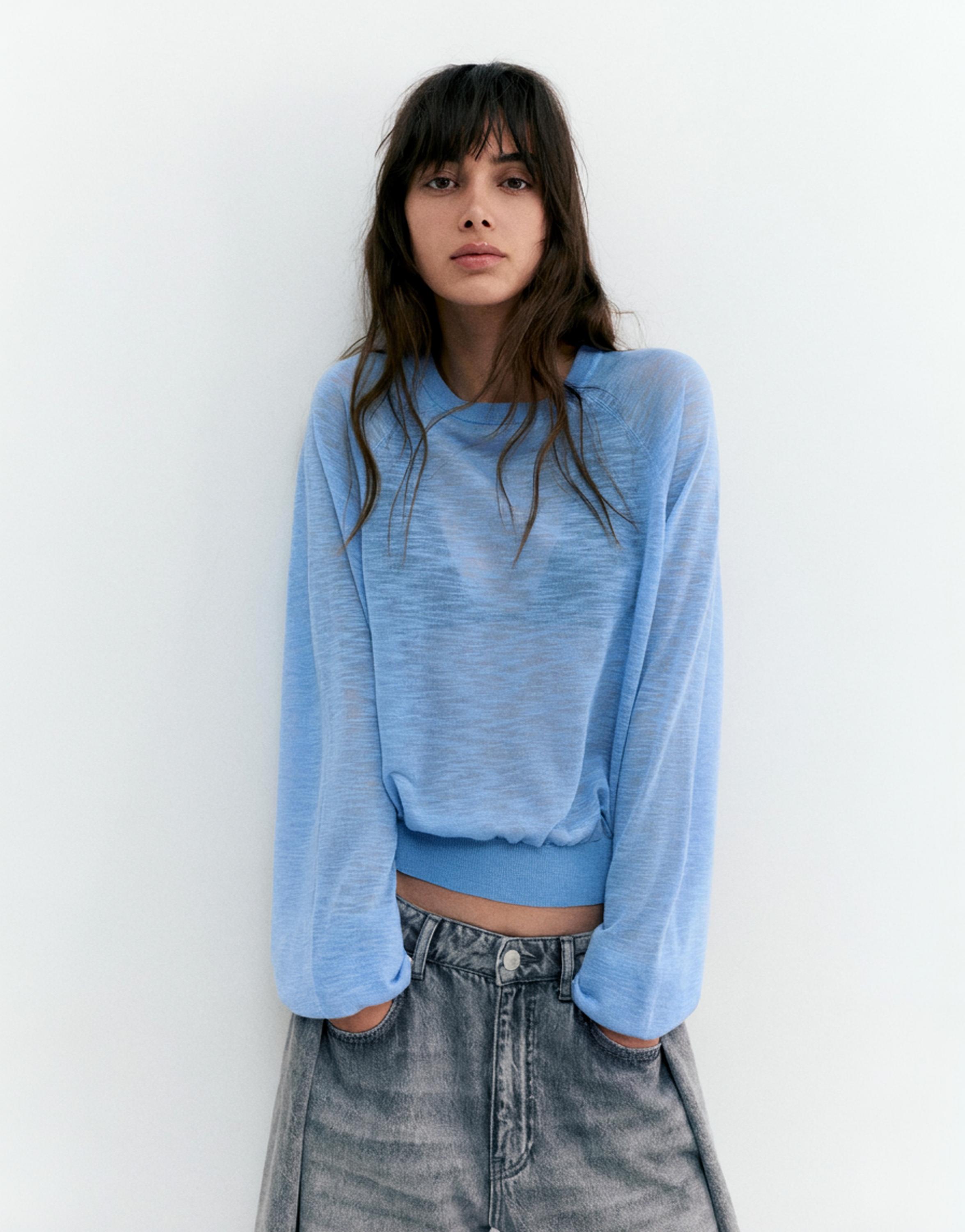 Light knit jumper — Blue