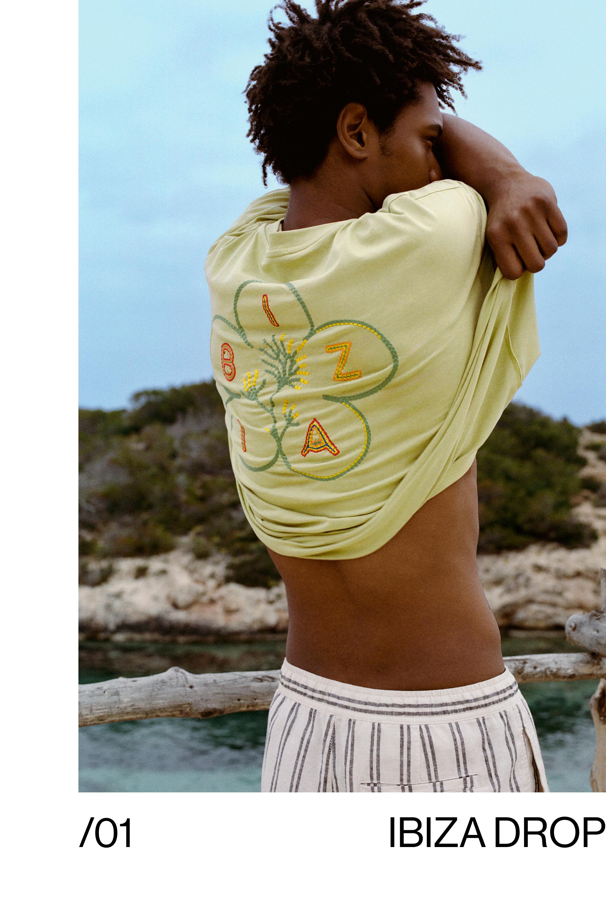 Ibiza embroidered boxy-fit T-shirt — Green