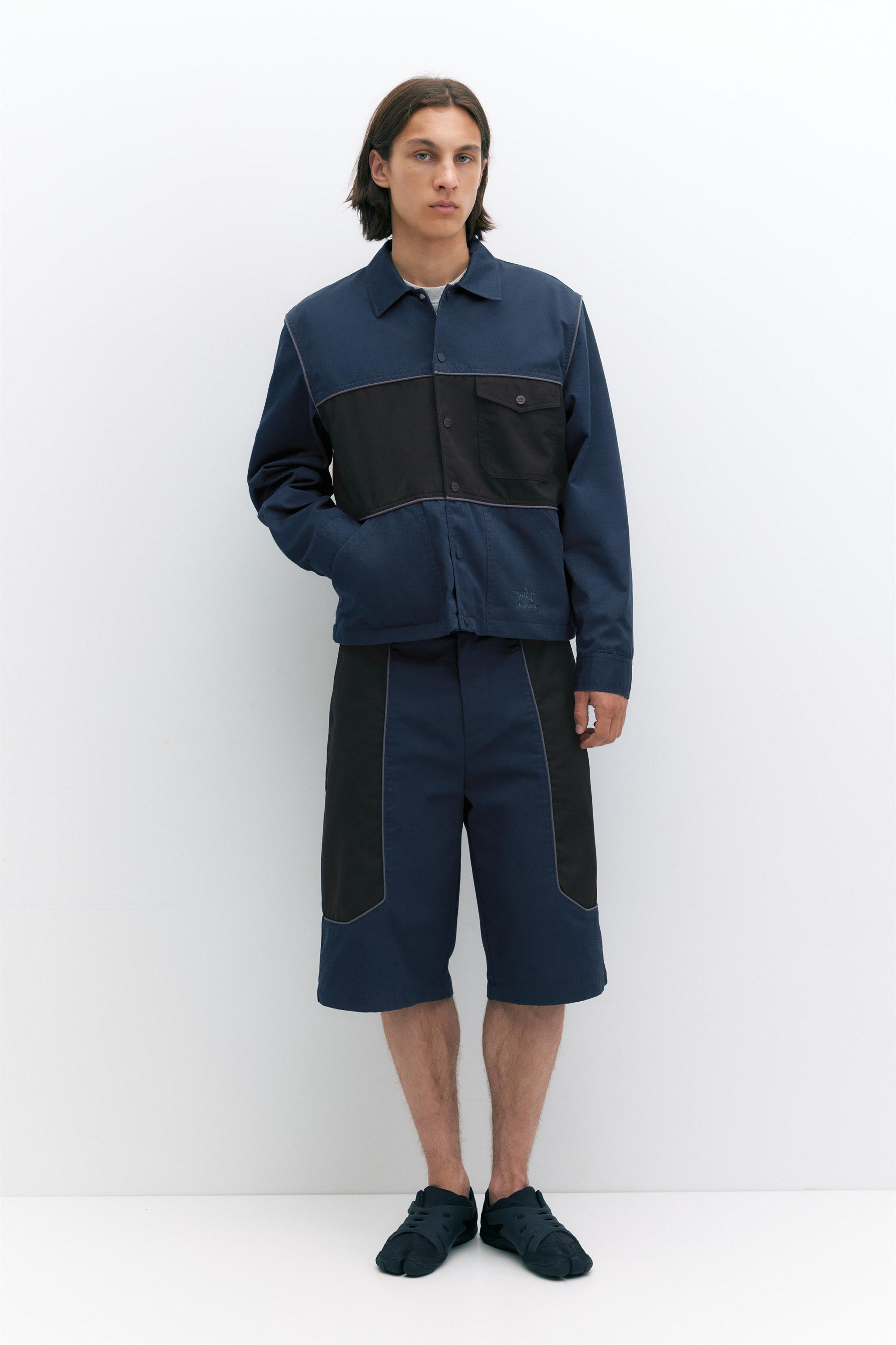 Pleasures x STWD panelled Bermuda shorts — Dark navy