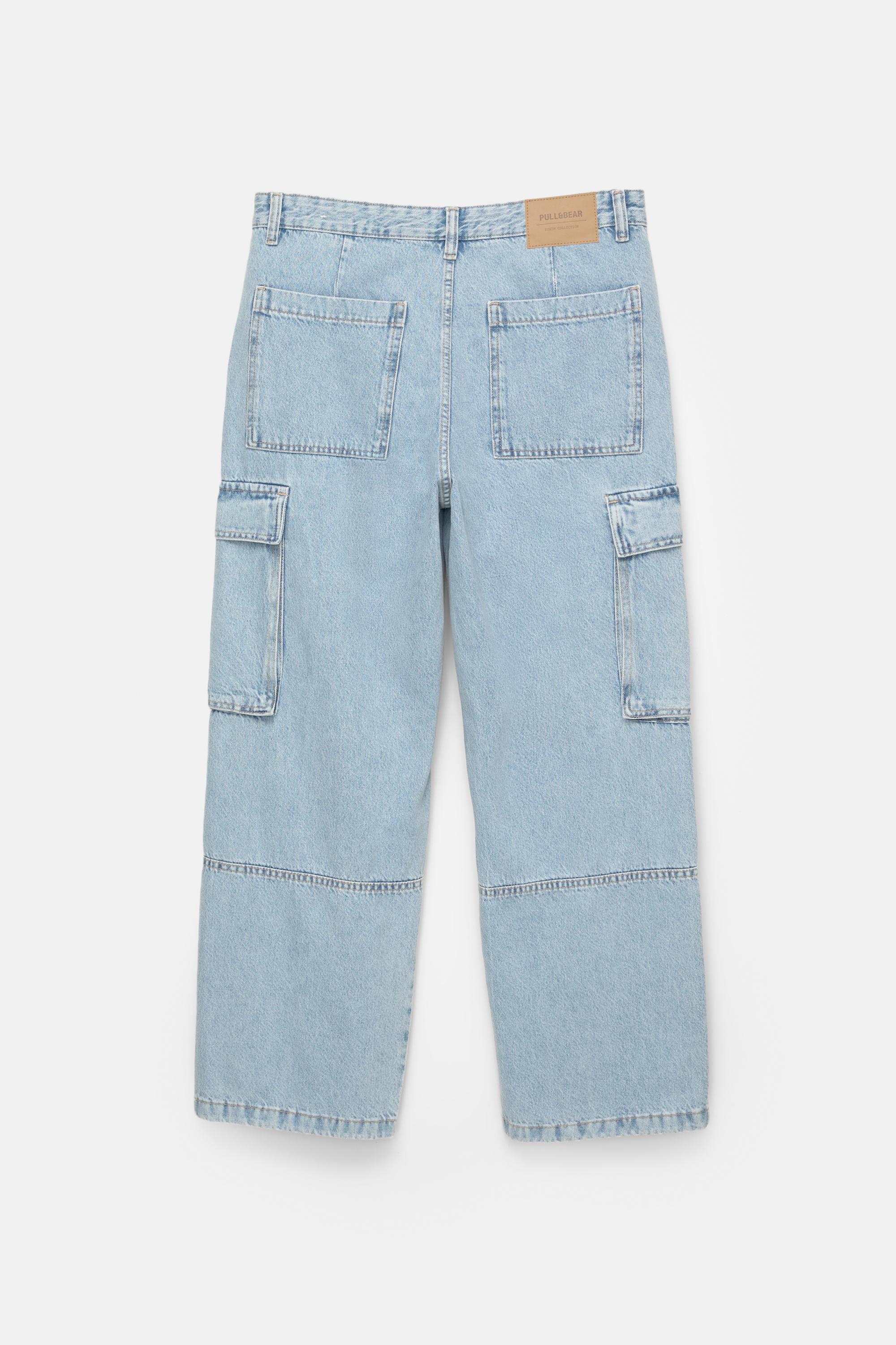 Baggy cargo jeans — Medium blue