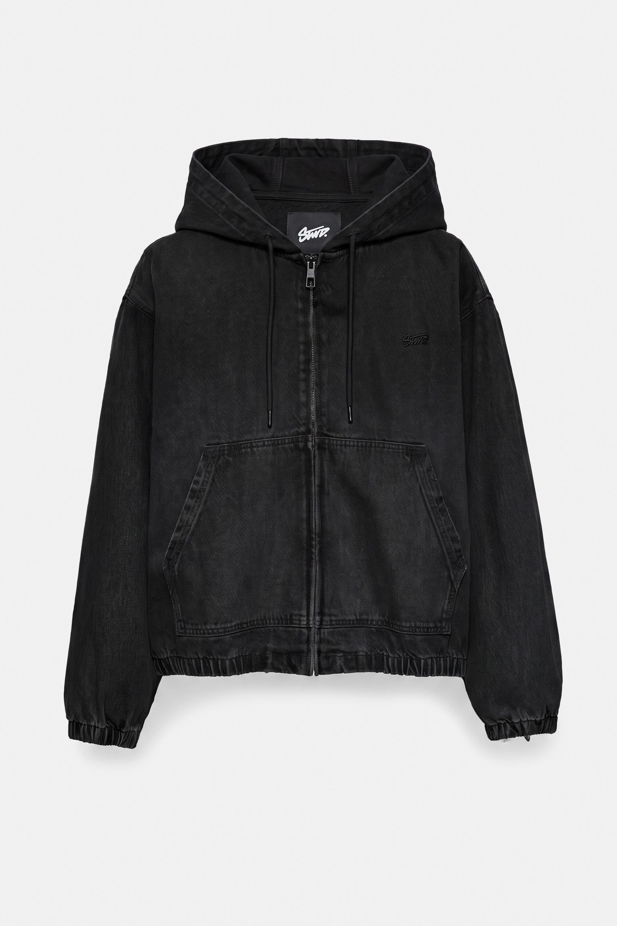 STWD zip-up hooded jacket — Faded black (alternate view)