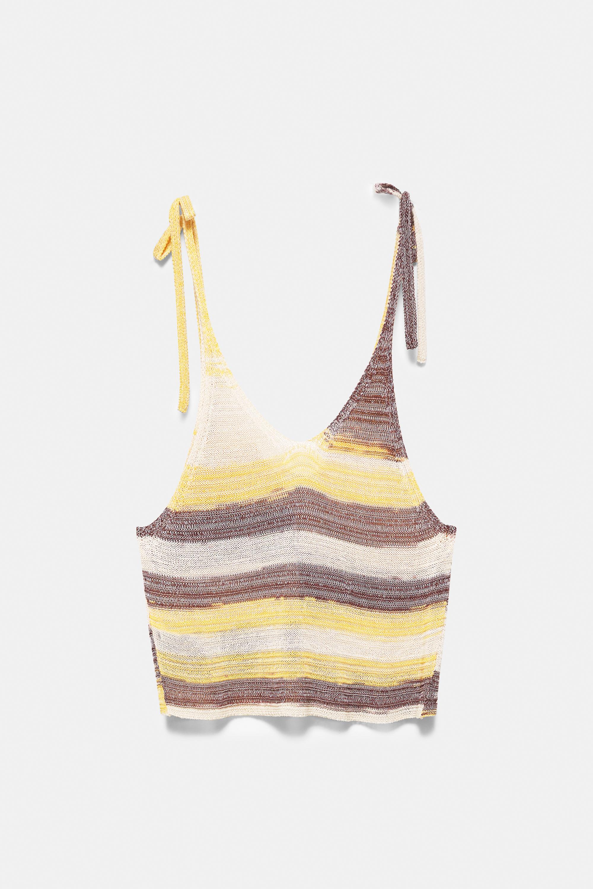 Cutwork space dye top — Yellow