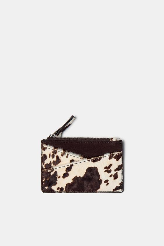 Belidome Brown Cow Print Long Wallet For Women - Zipper Closure, Card Holder, Passport & Coin Pocket 7 thumbnail image