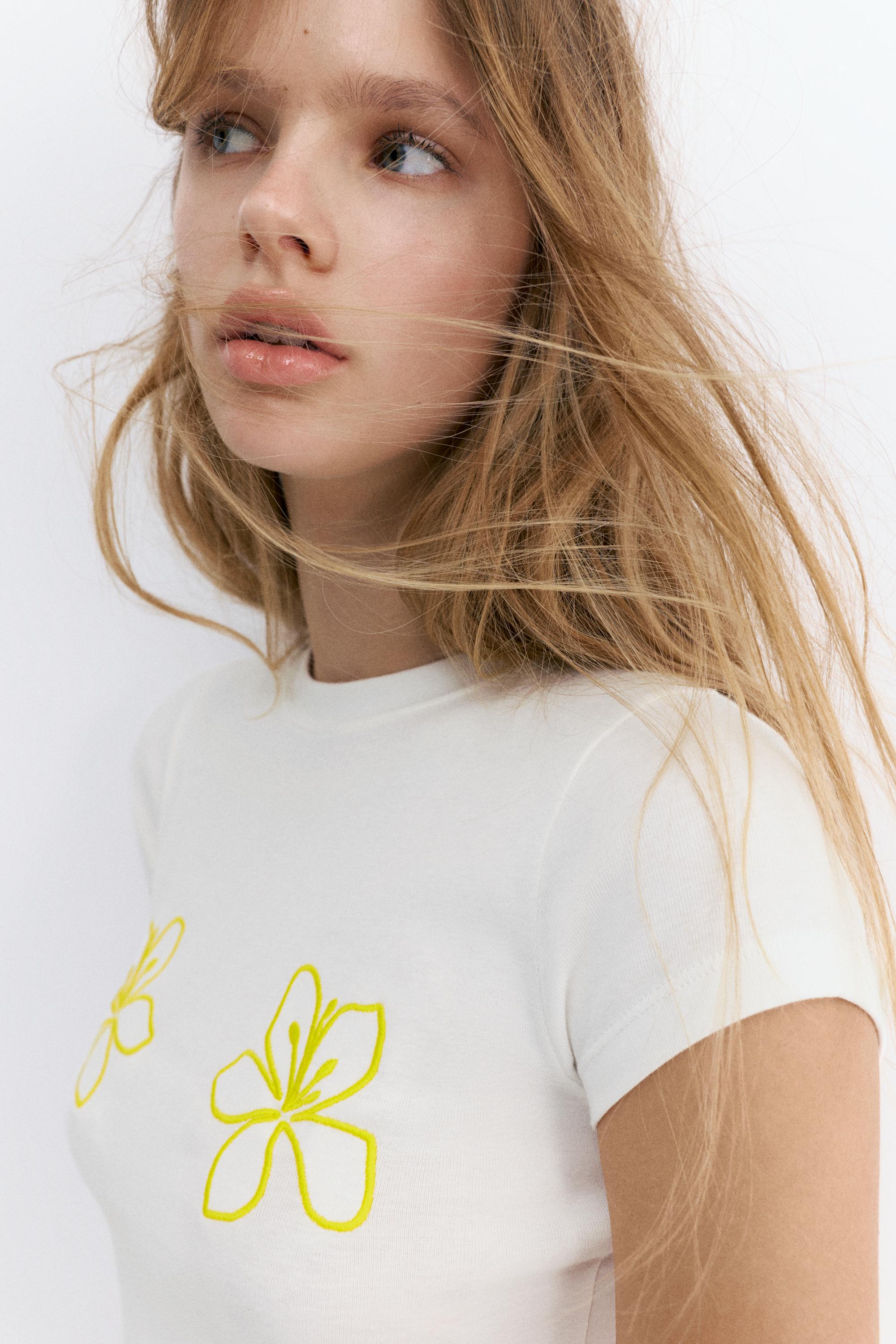 Floral graphic T-shirt — Ice