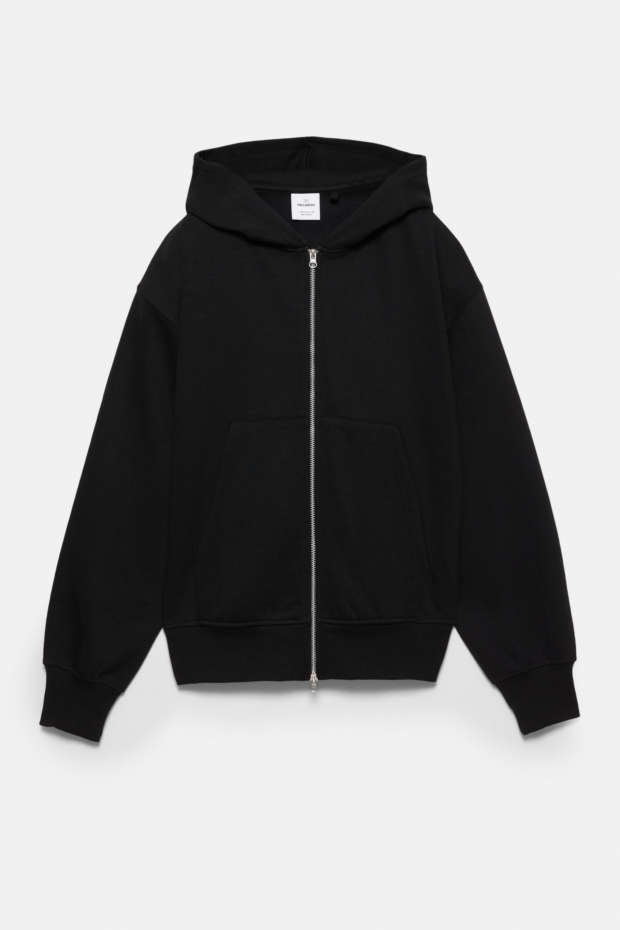 Hoodie with zipper — Black