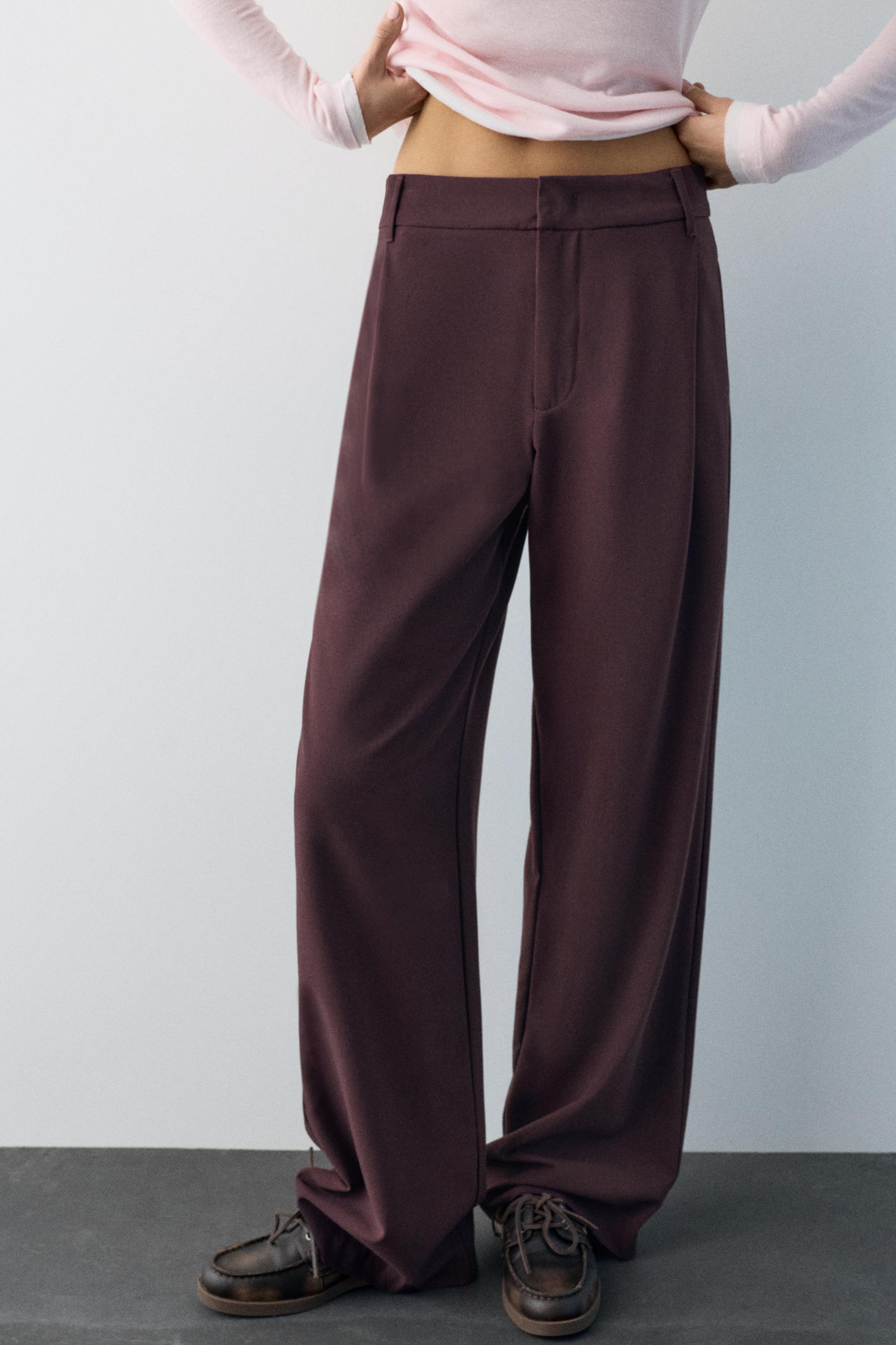 Darted smart trousers — Burgundy