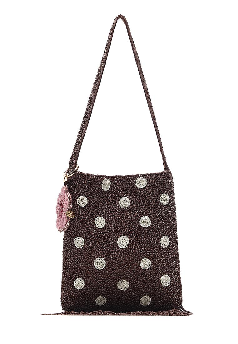 Puantiyeli payetli omuz çantası - Görsel 4