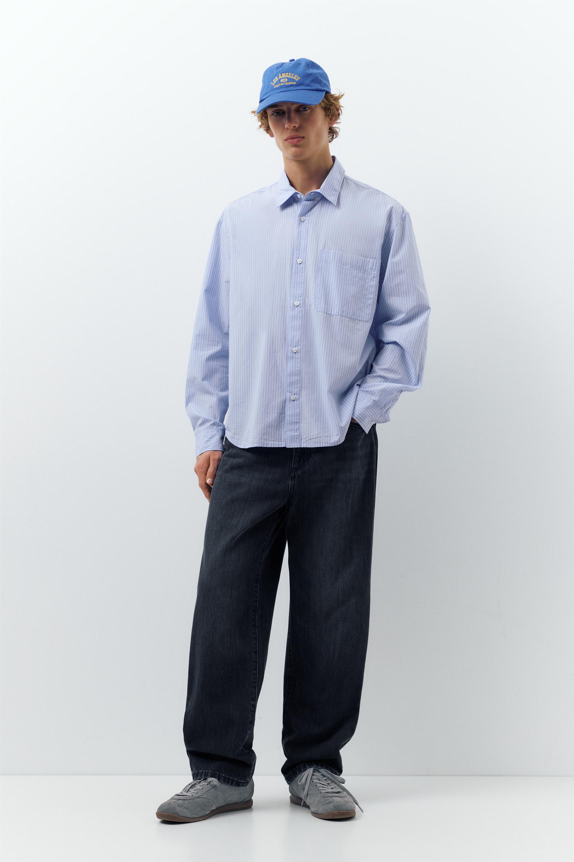 Striped long sleeve shirt — Blue