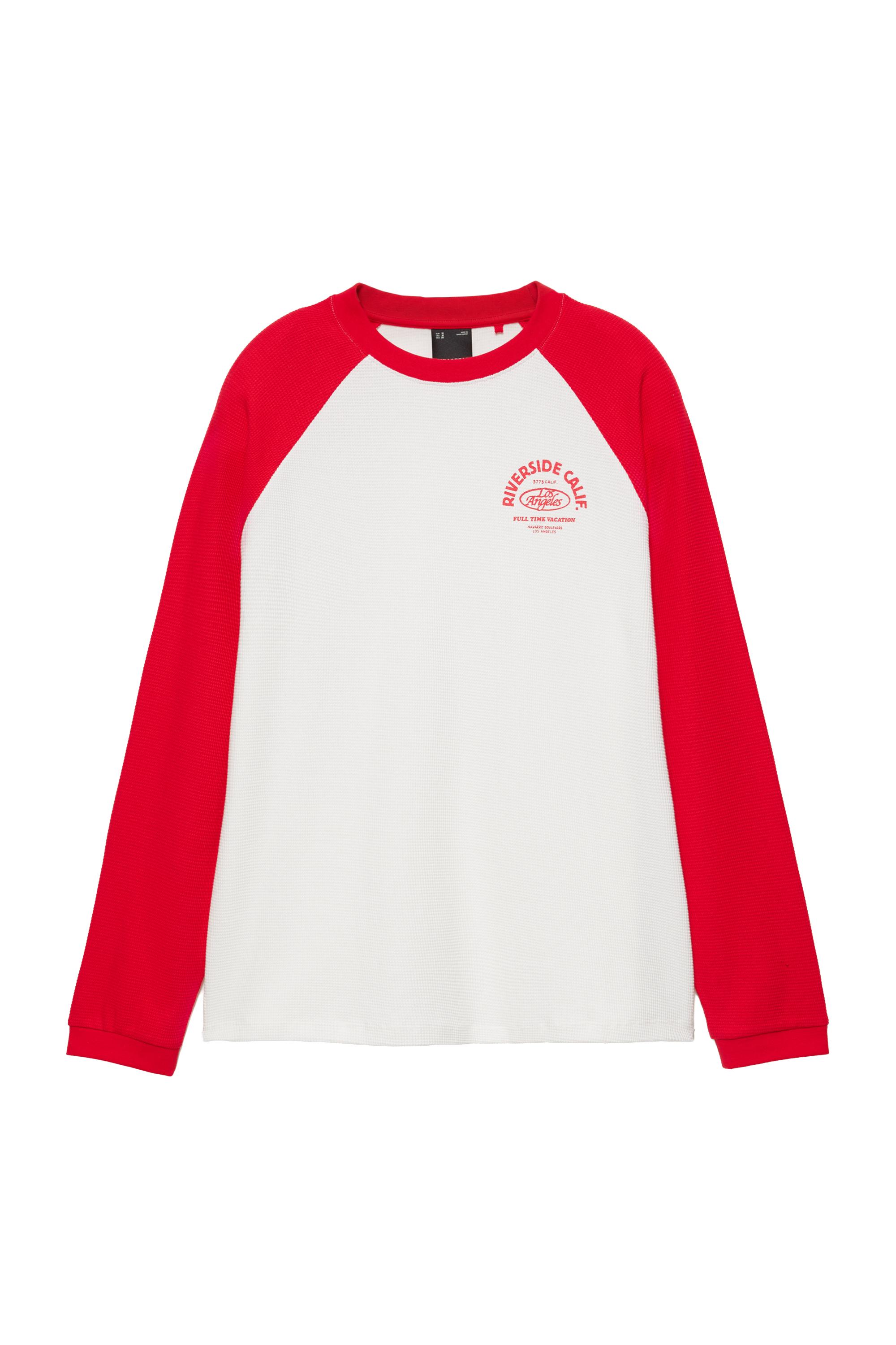 Pull&Bear Reglan kollu gofre kumaş tişört görsel 2