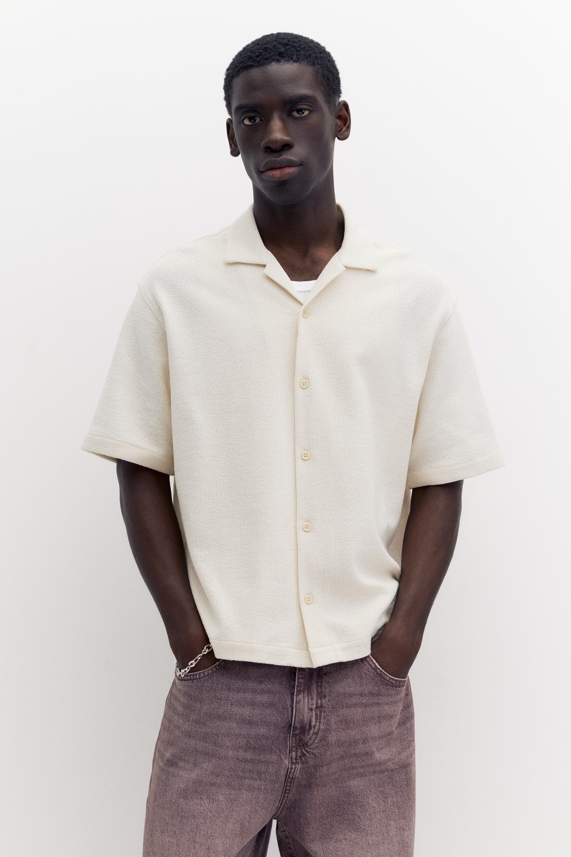 Terrycloth short sleeve shirt — Off white