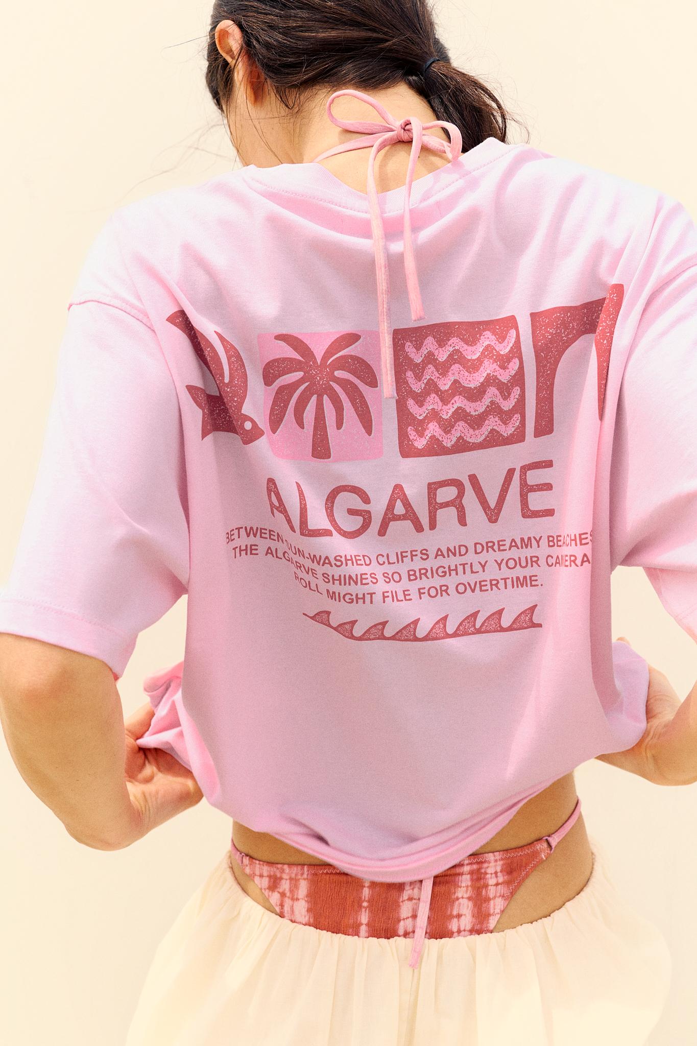 Algarve oversize graphic T-shirt — Pink