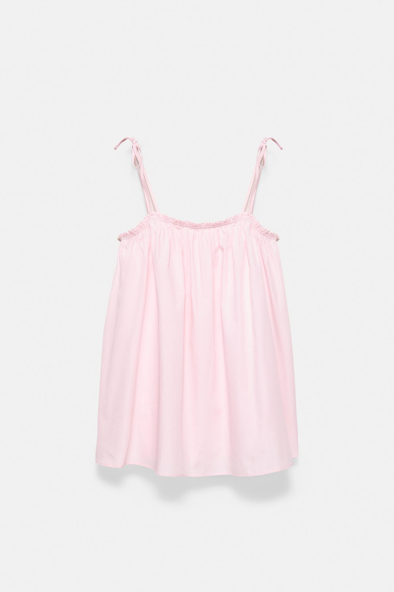 Strappy poplin mini dress — Pink