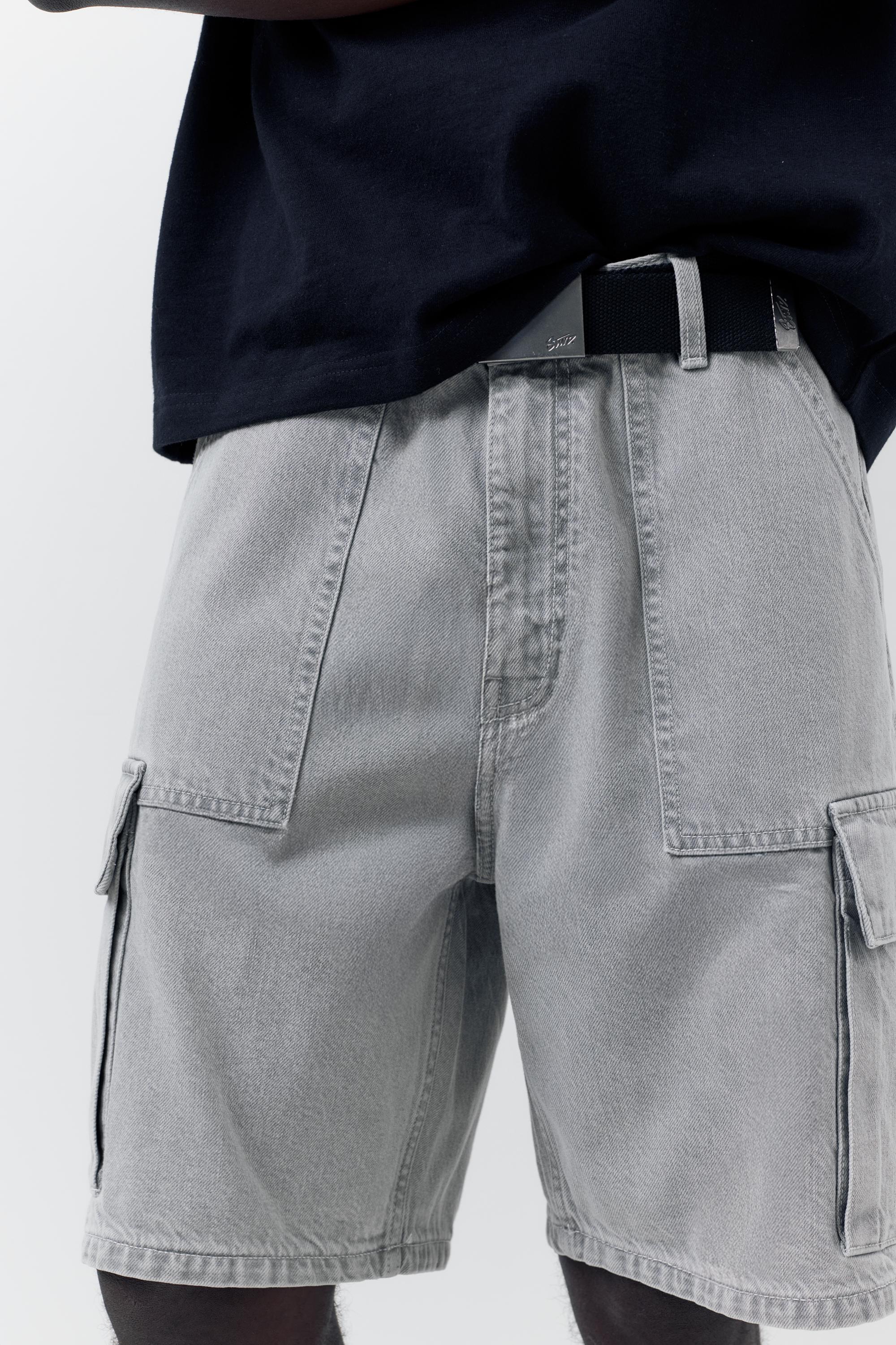 Baggy cargo Bermuda shorts — Pale grey