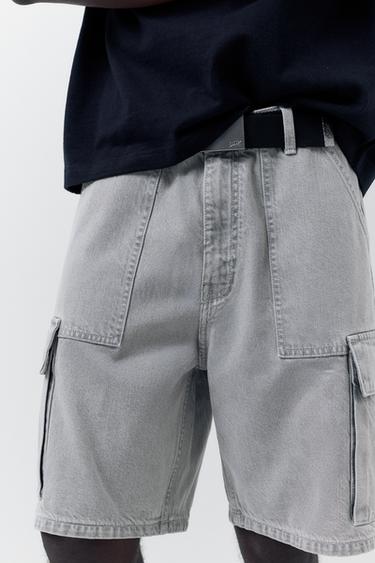 Baggy cargo Bermuda shorts — Pale grey 3