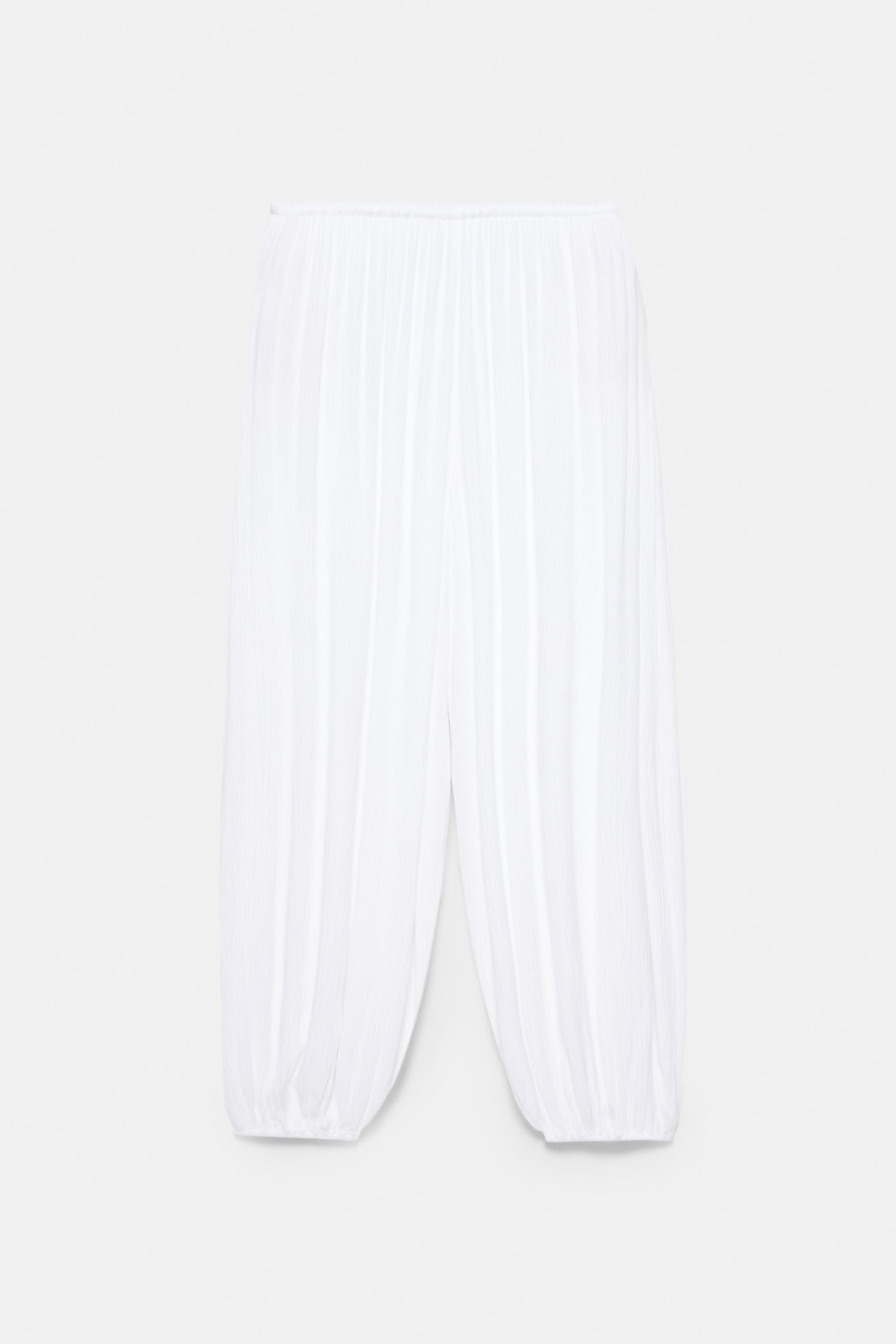 Sarouel crepe trousers — White