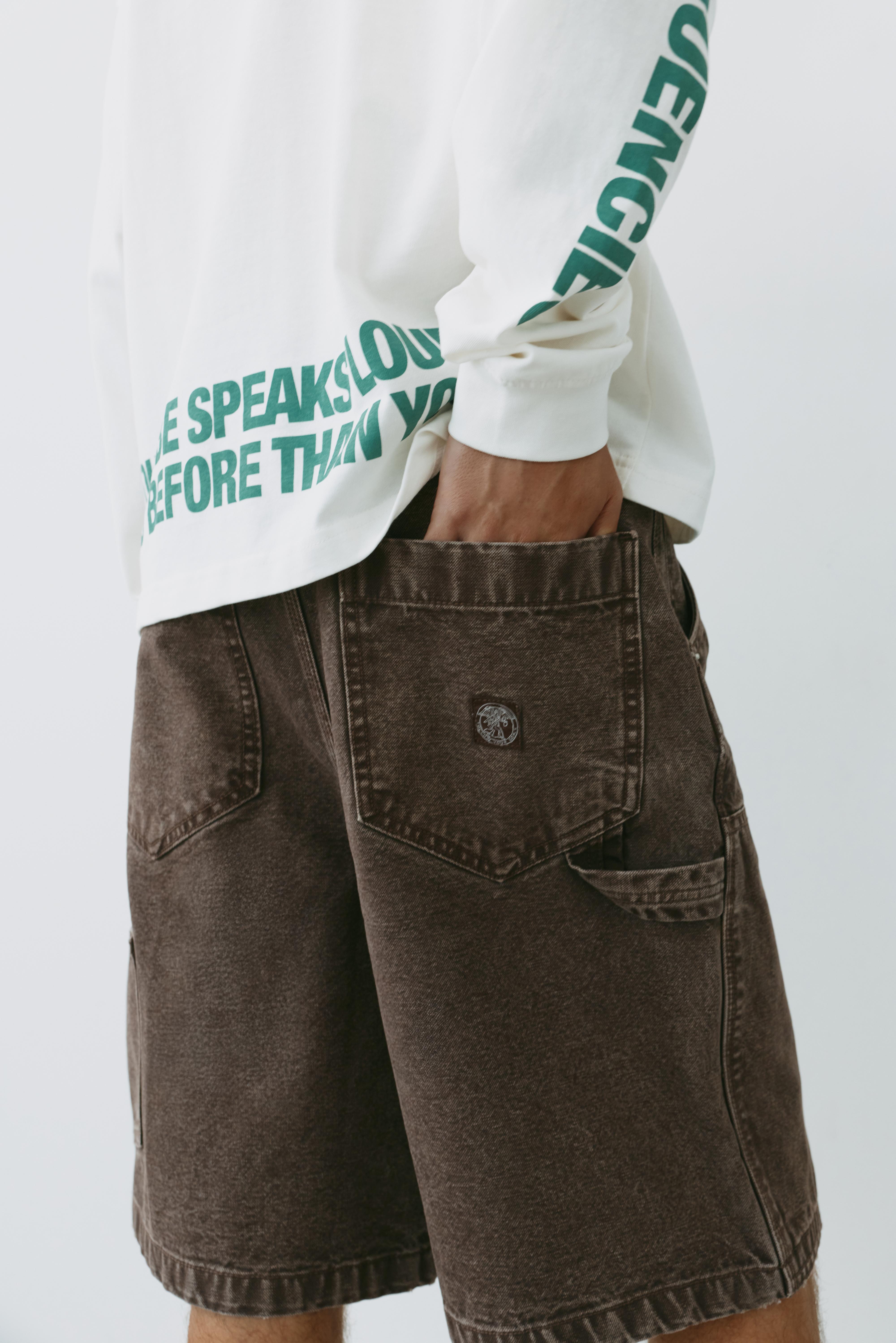 Relaxed fit carpenter Bermuda shorts — Brown