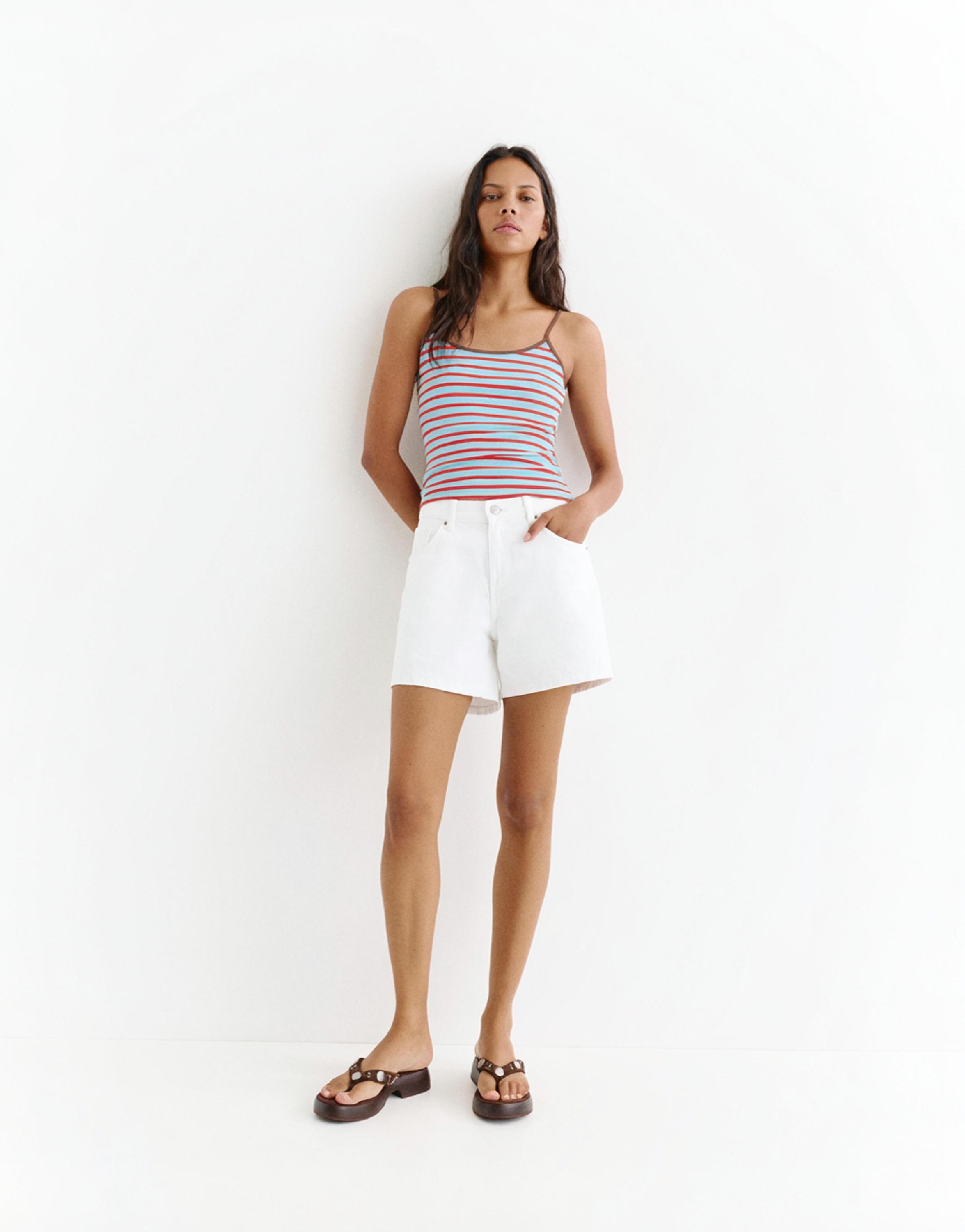 Thin strap top — Striped