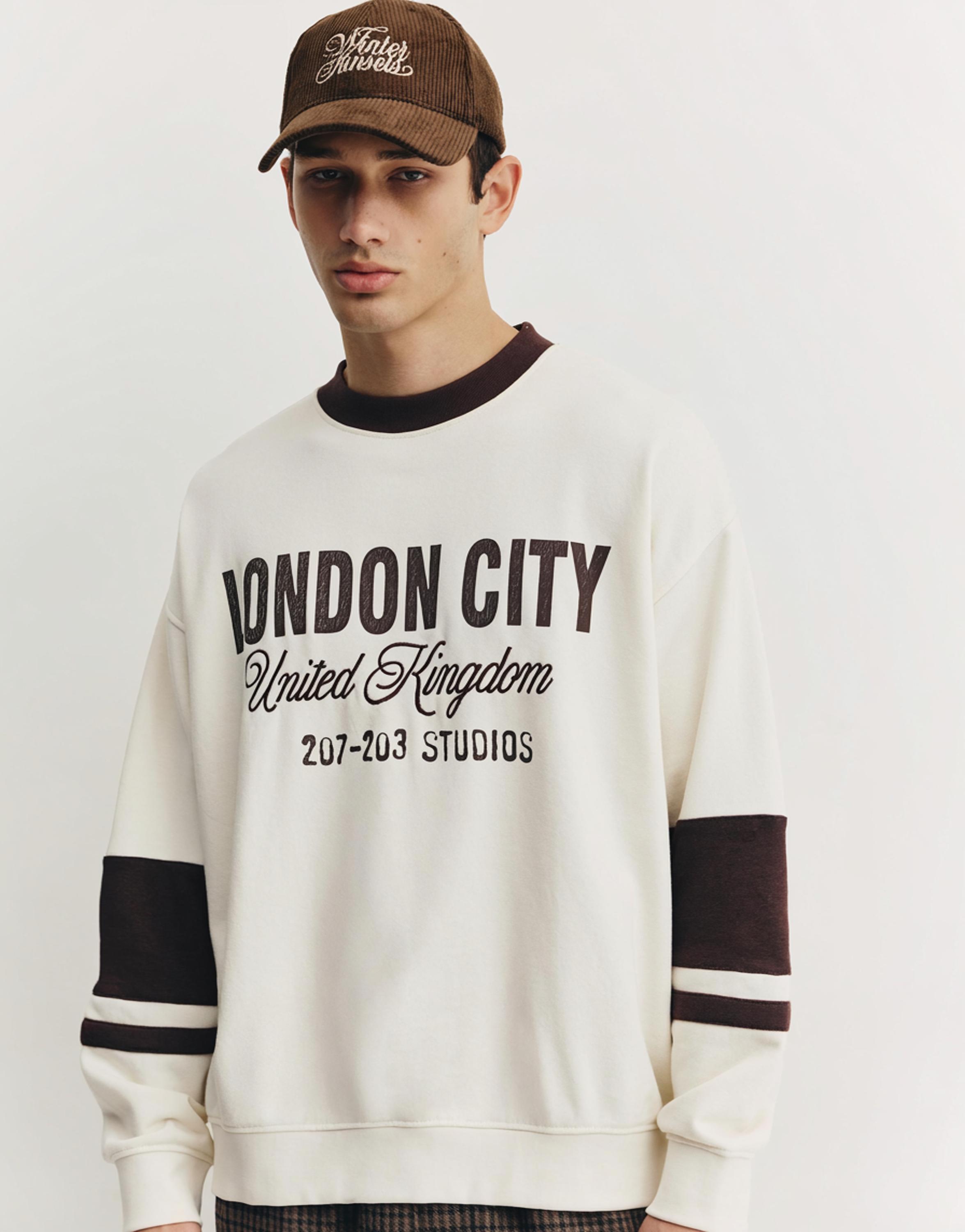London City grafik sweatshirt - Görsel 6