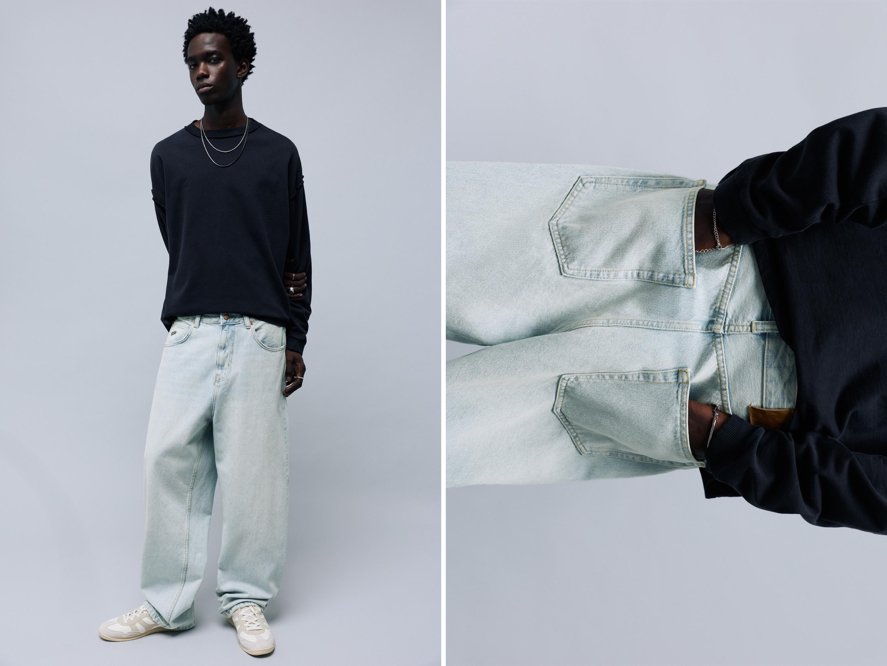 Relaxed fit baggy jeans — Pale indigo
