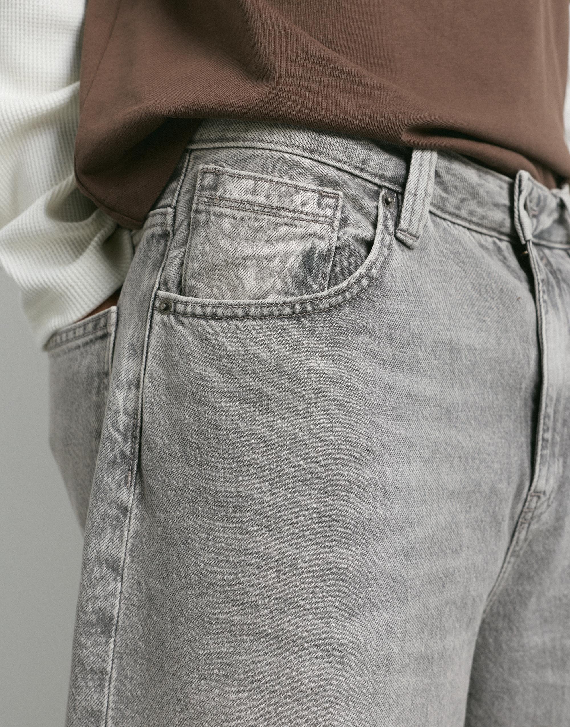 Relaxed baggy jeans — Pale grey