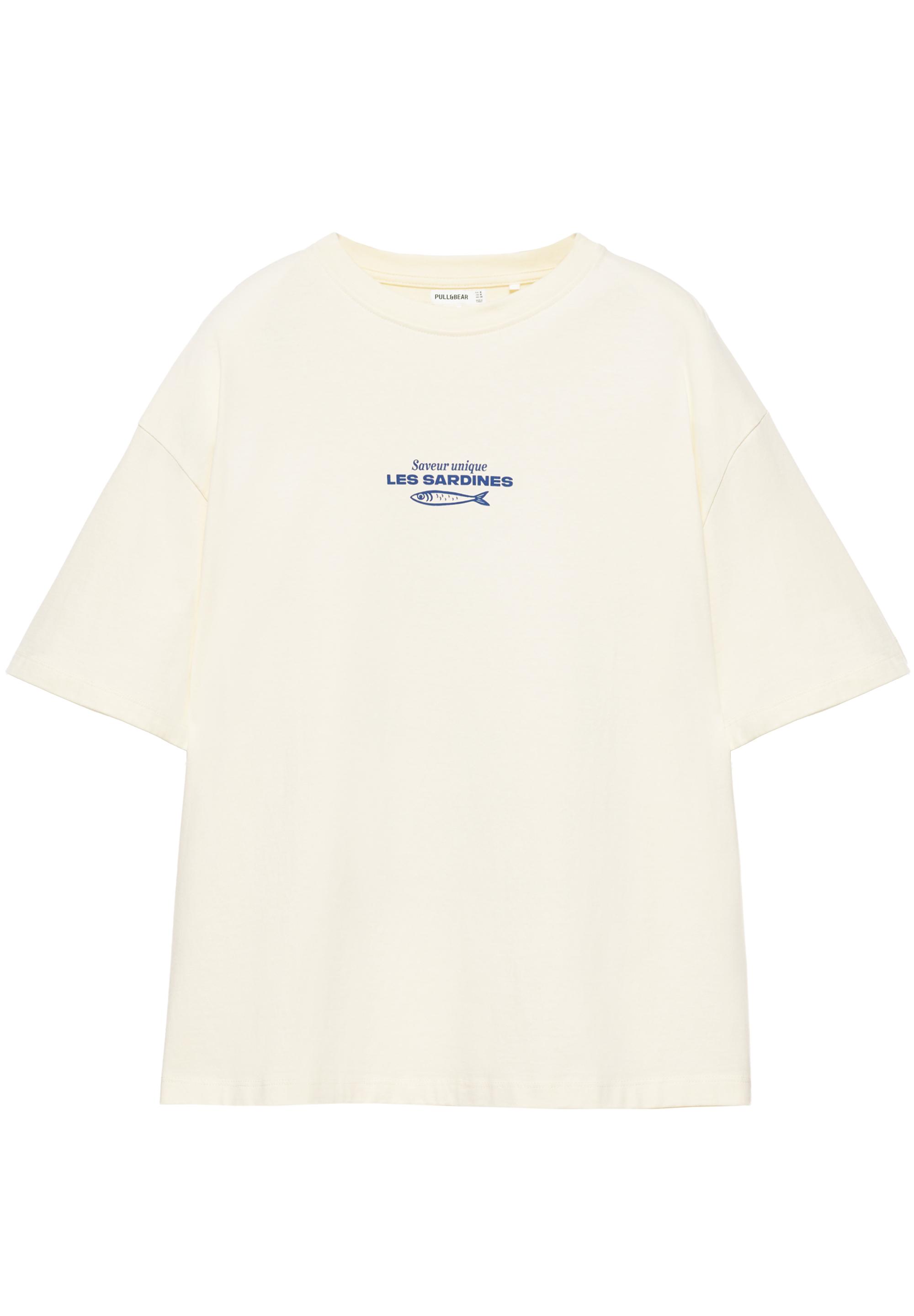 Oversize sardine graphic T-shirt — Yellow