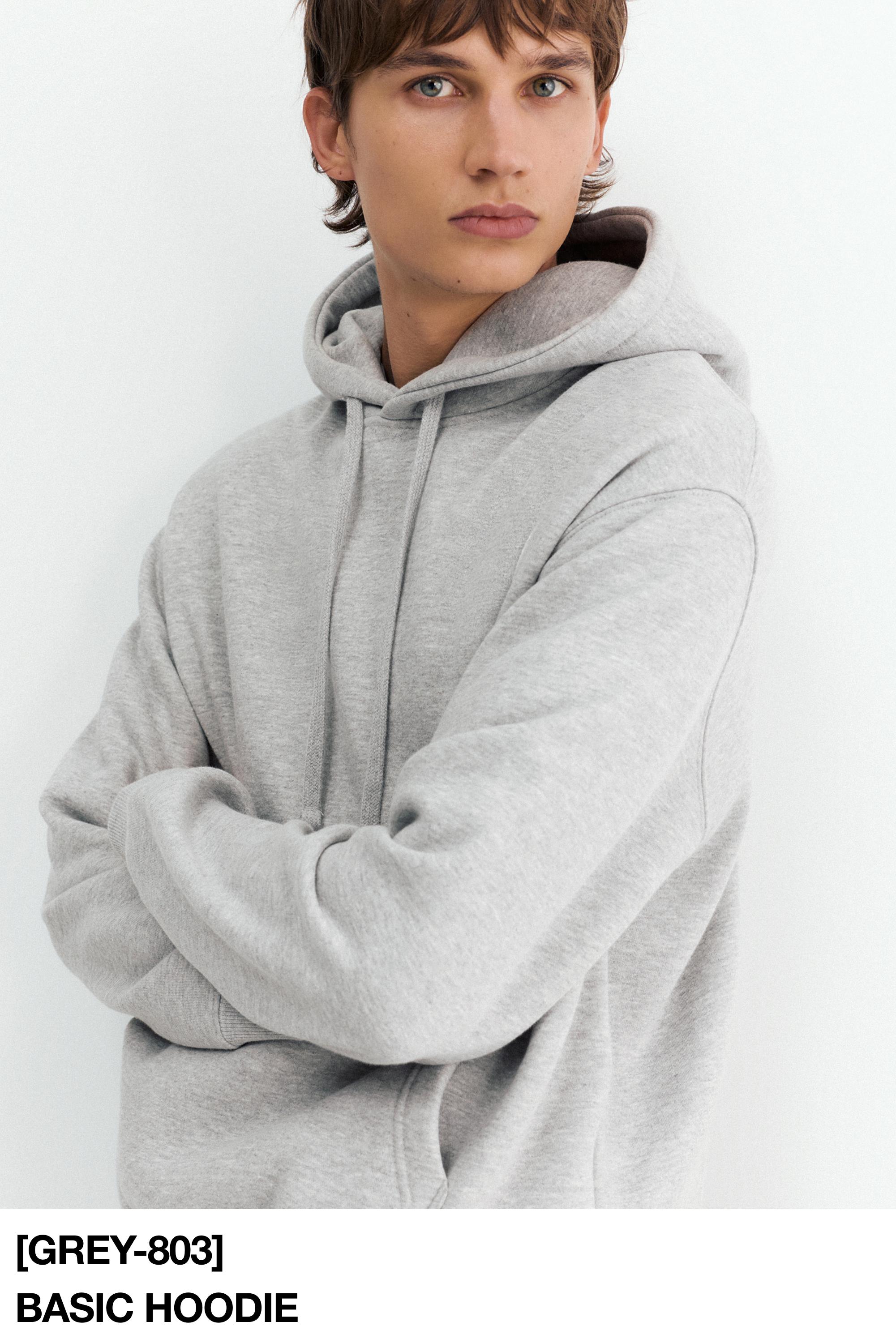 Basic hoodie — Grey marl