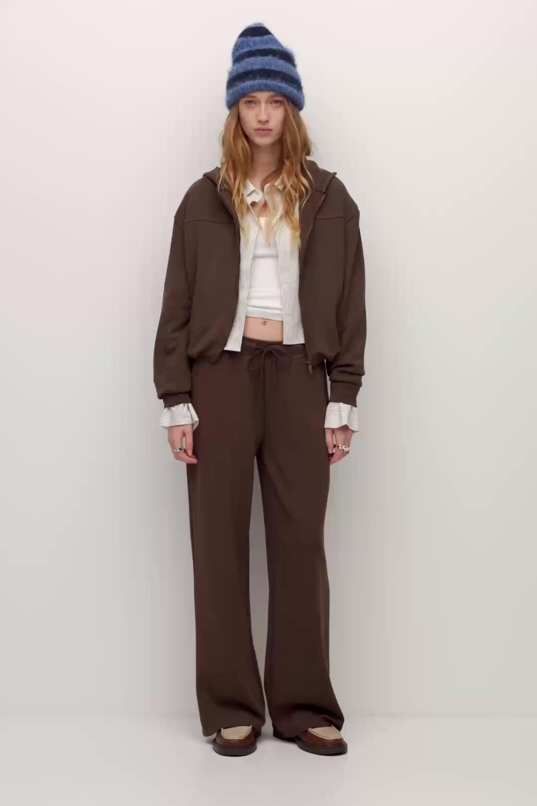 Soft touch wide-leg pants | Pull&Bear United States