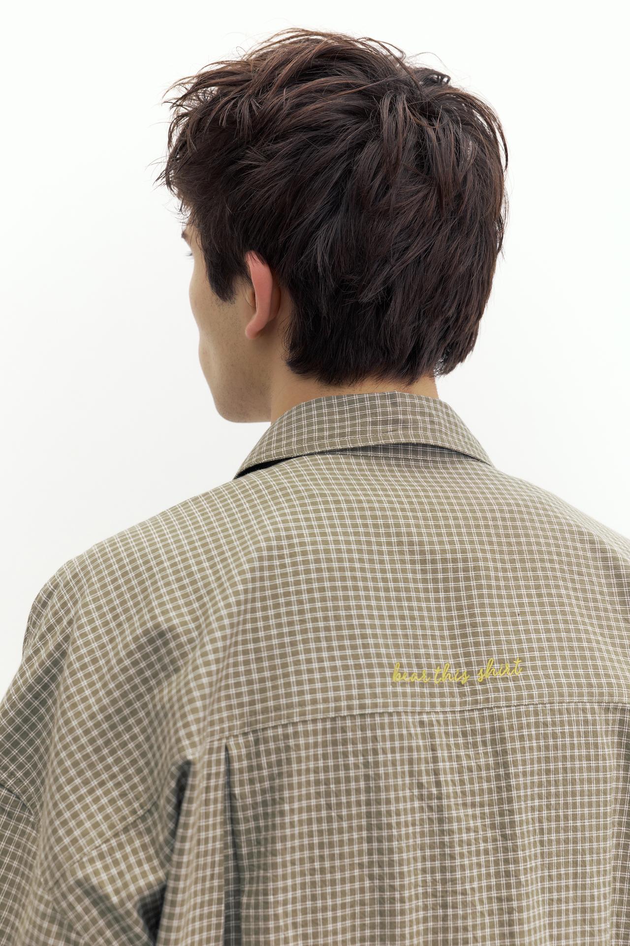 Short sleeve check shirt — White/Grey