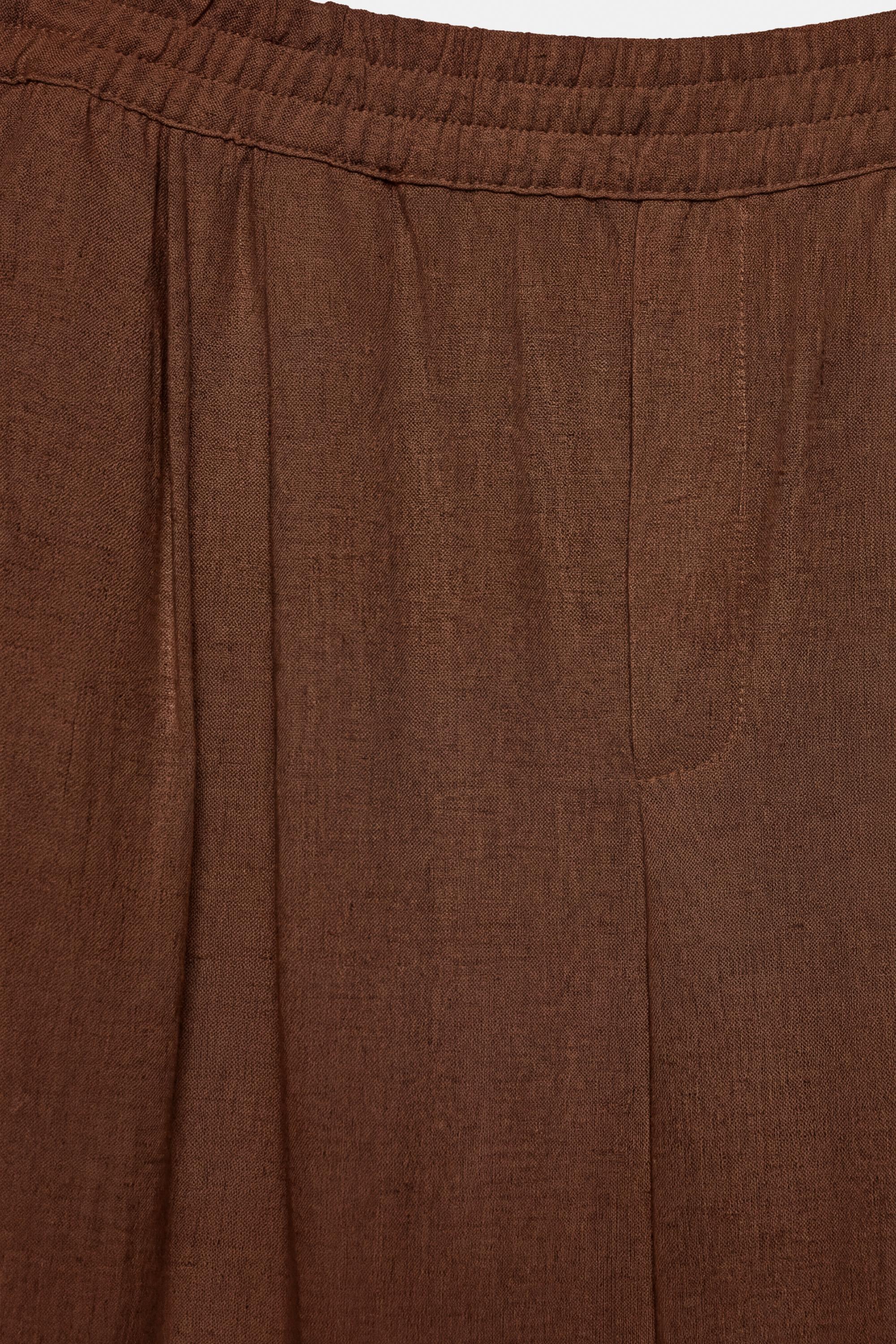 Flowing darted trousers — Brown