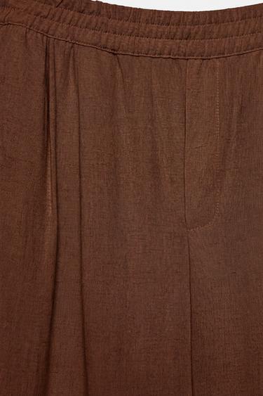 Flowing darted trousers — Brown 7