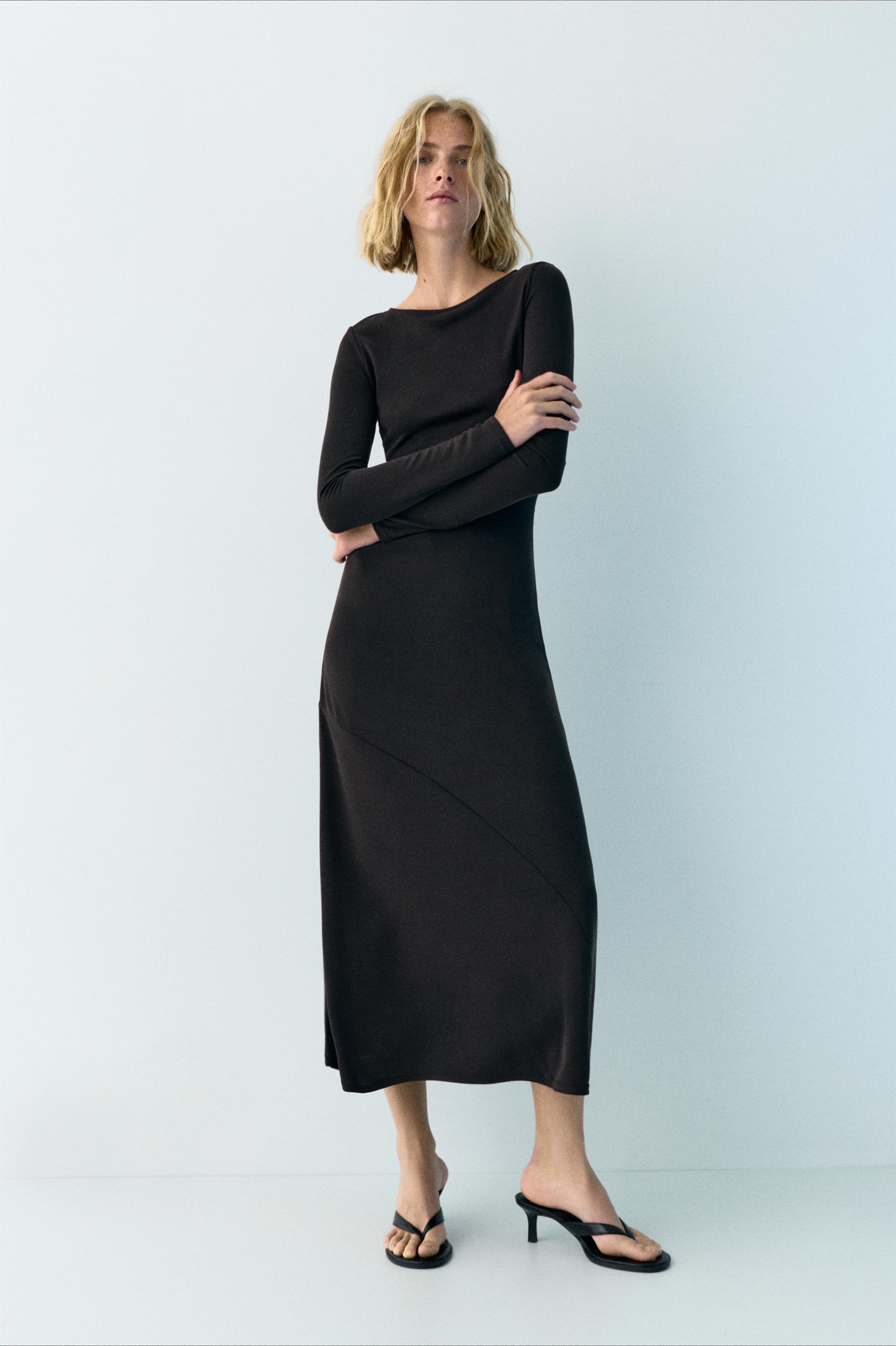 Drapiertes, Fließendes Cupro-Midikleid