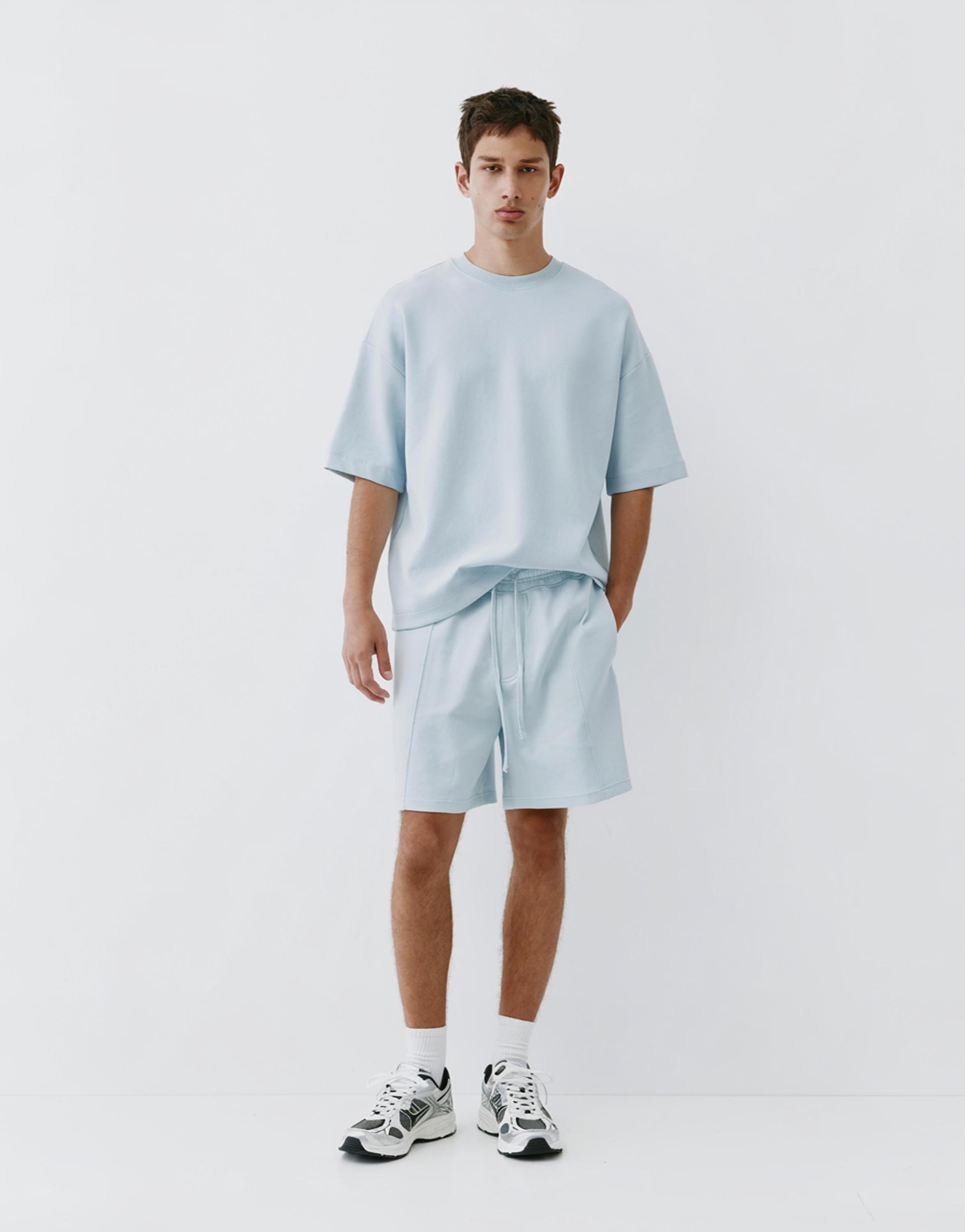 Interlock short sleeve sweatshirt — Sky blue