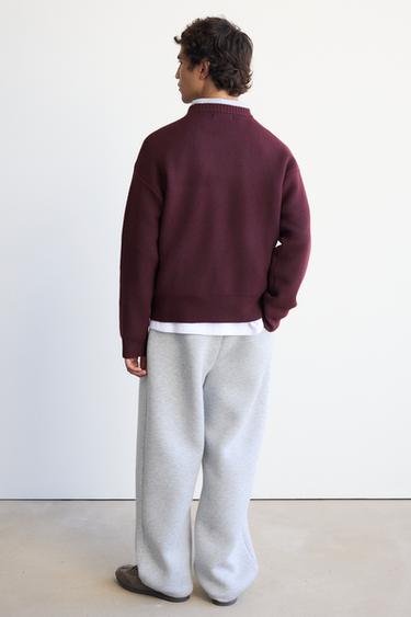 Embroidered jumper — Burgundy 3