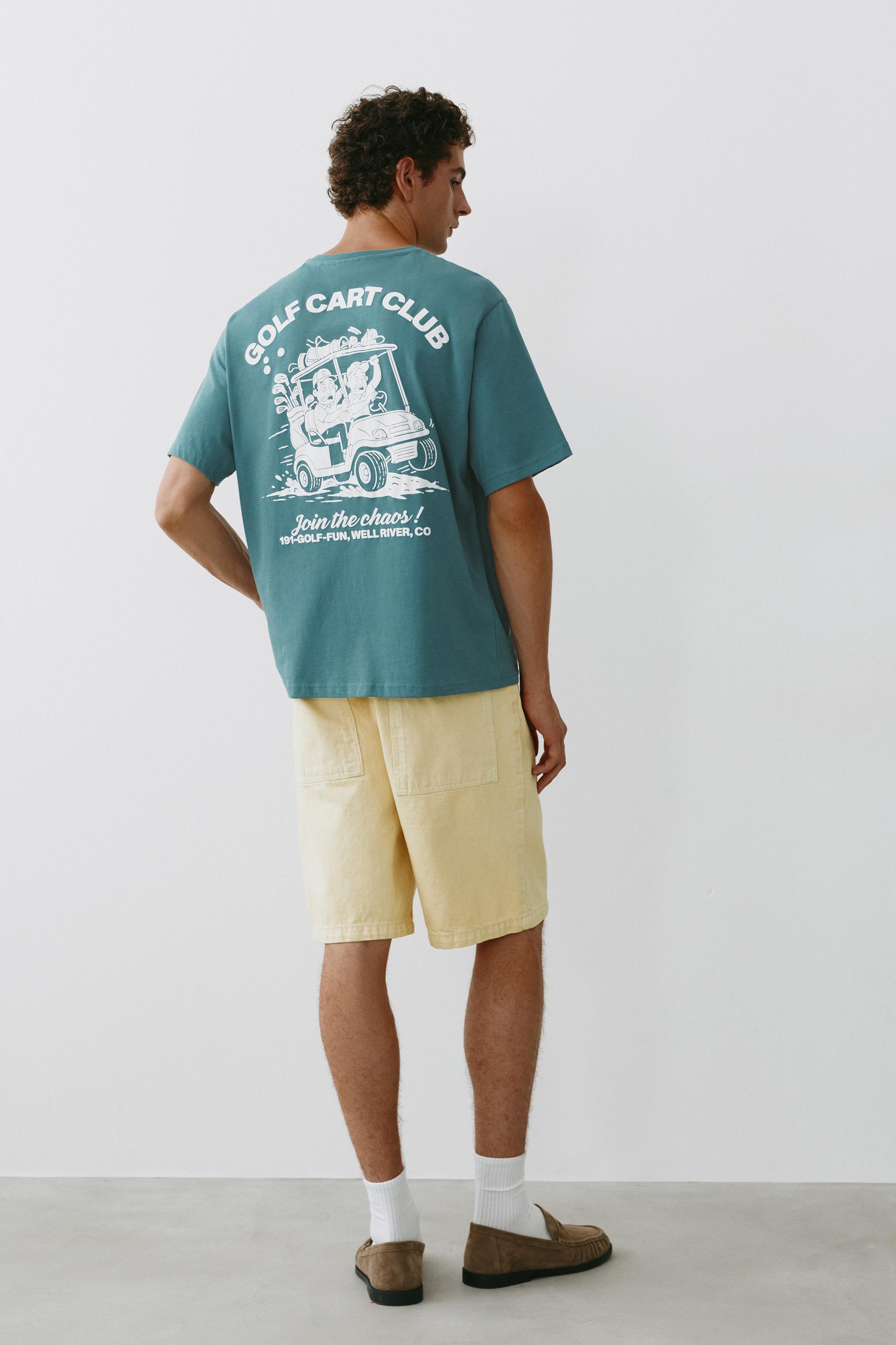 Baggy denim Bermuda shorts — Yellow