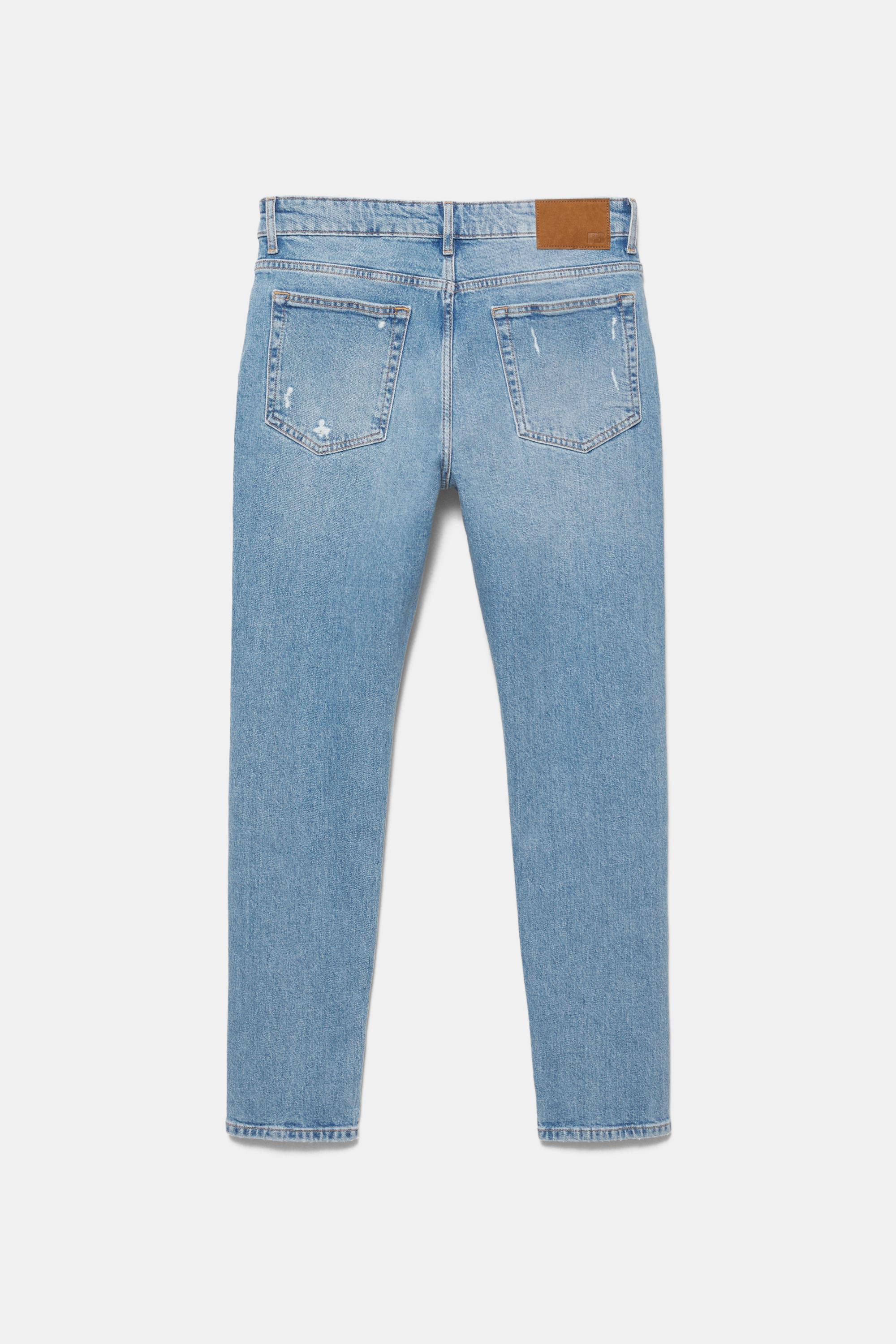 Ripped slim fit jeans — Medium blue