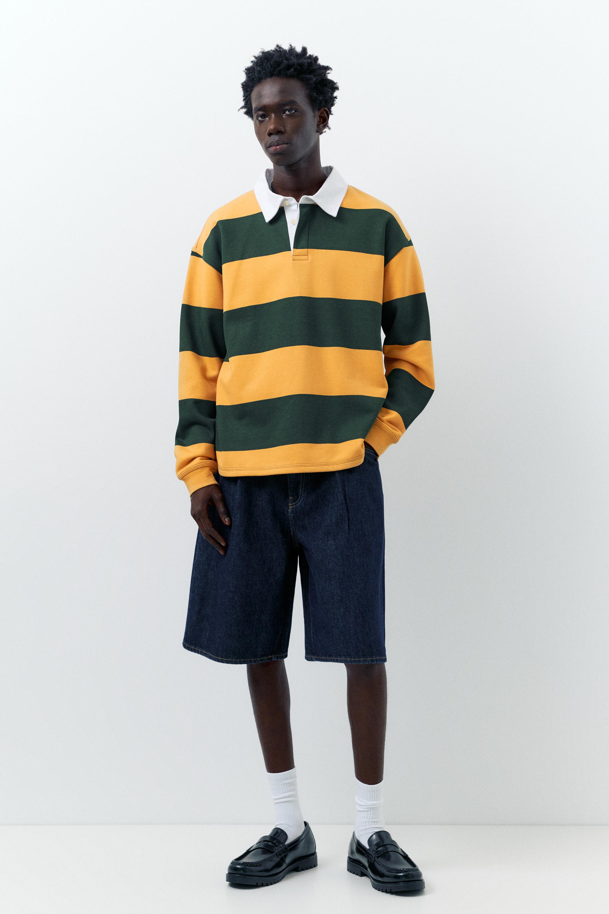 Çizgili uzun kollu polo - Görsel 9