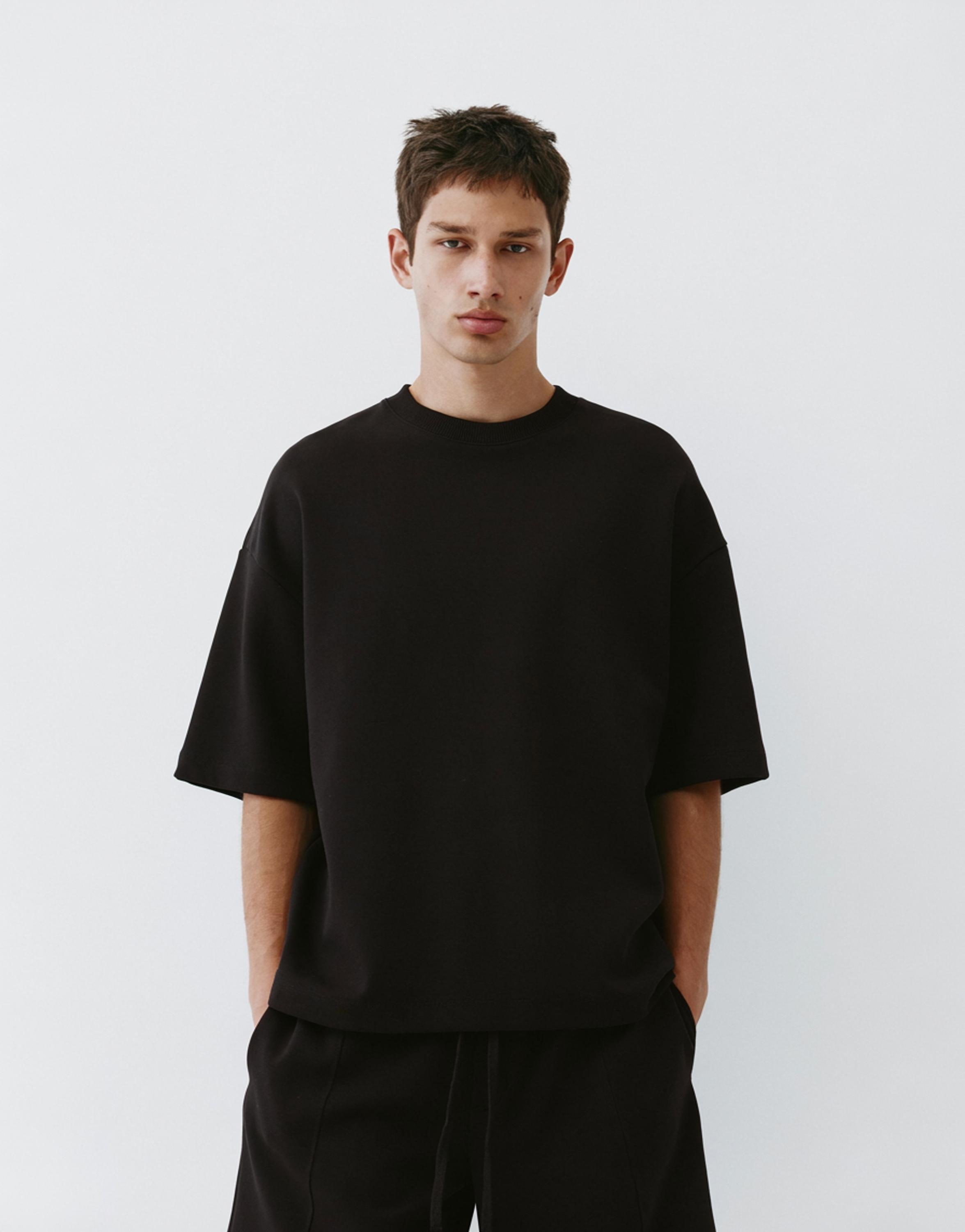 Interlock short sleeve sweatshirt — Black