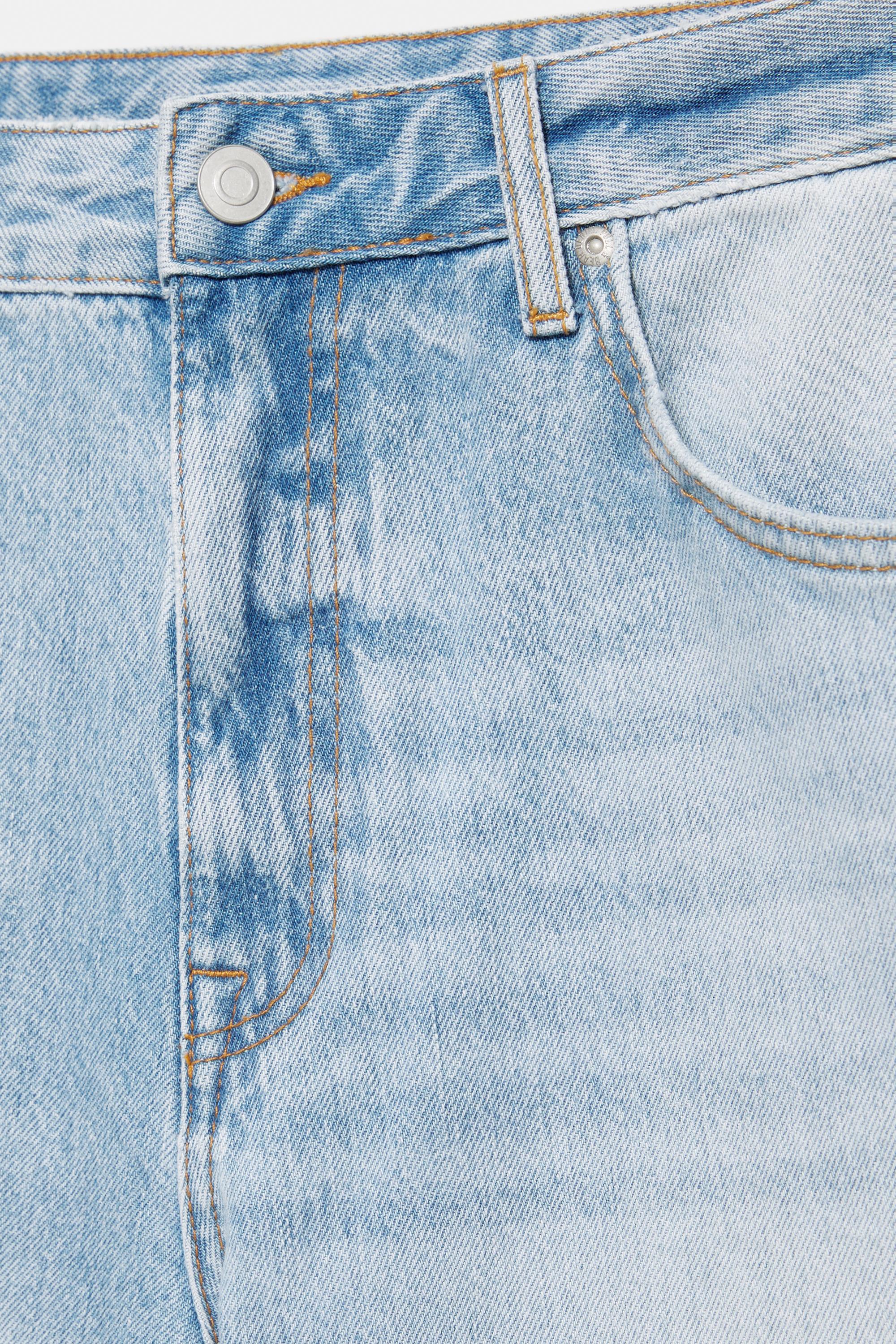 Frayed hem skater Bermuda shorts — Pale indigo