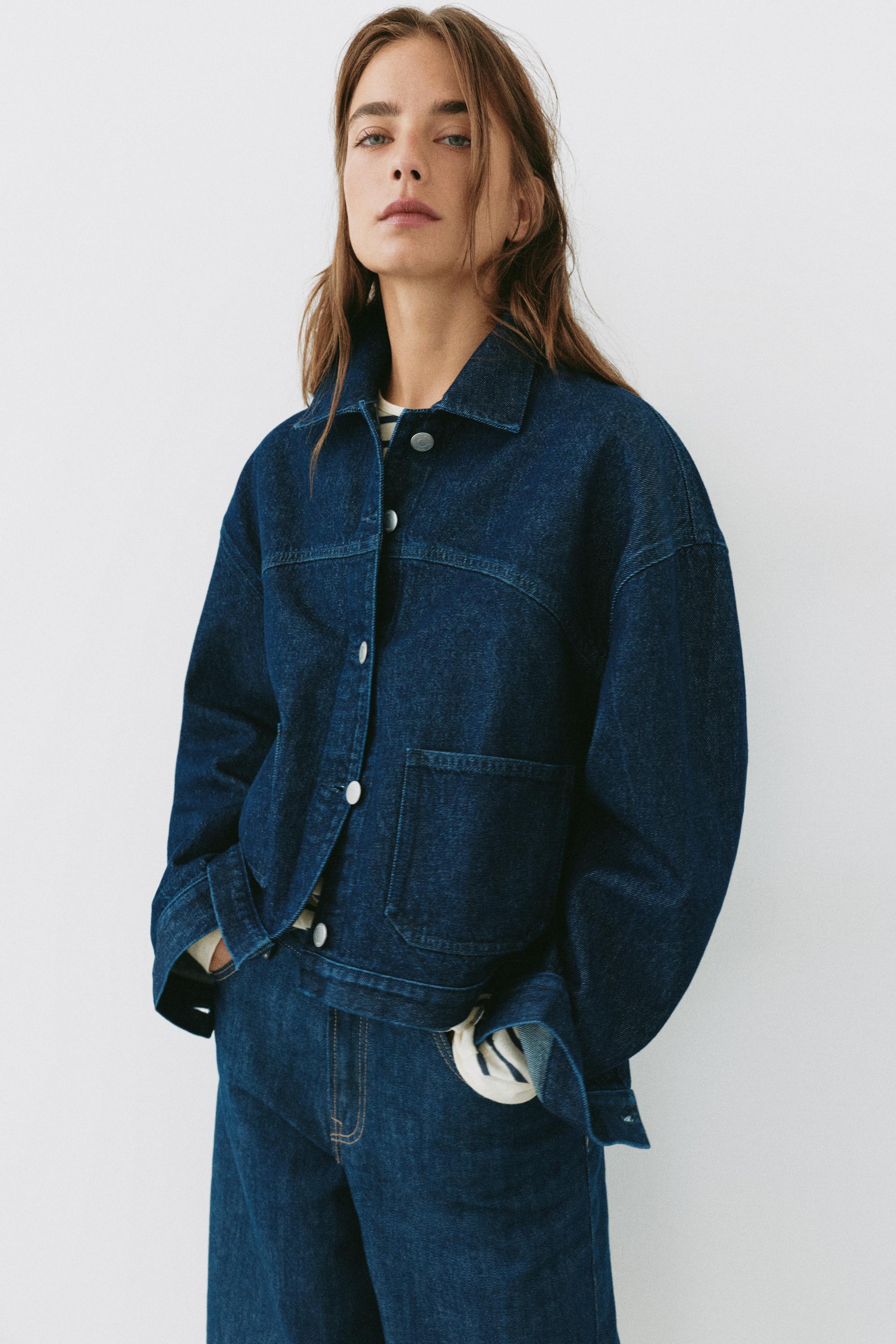 Boxy denim overshirt — Navy