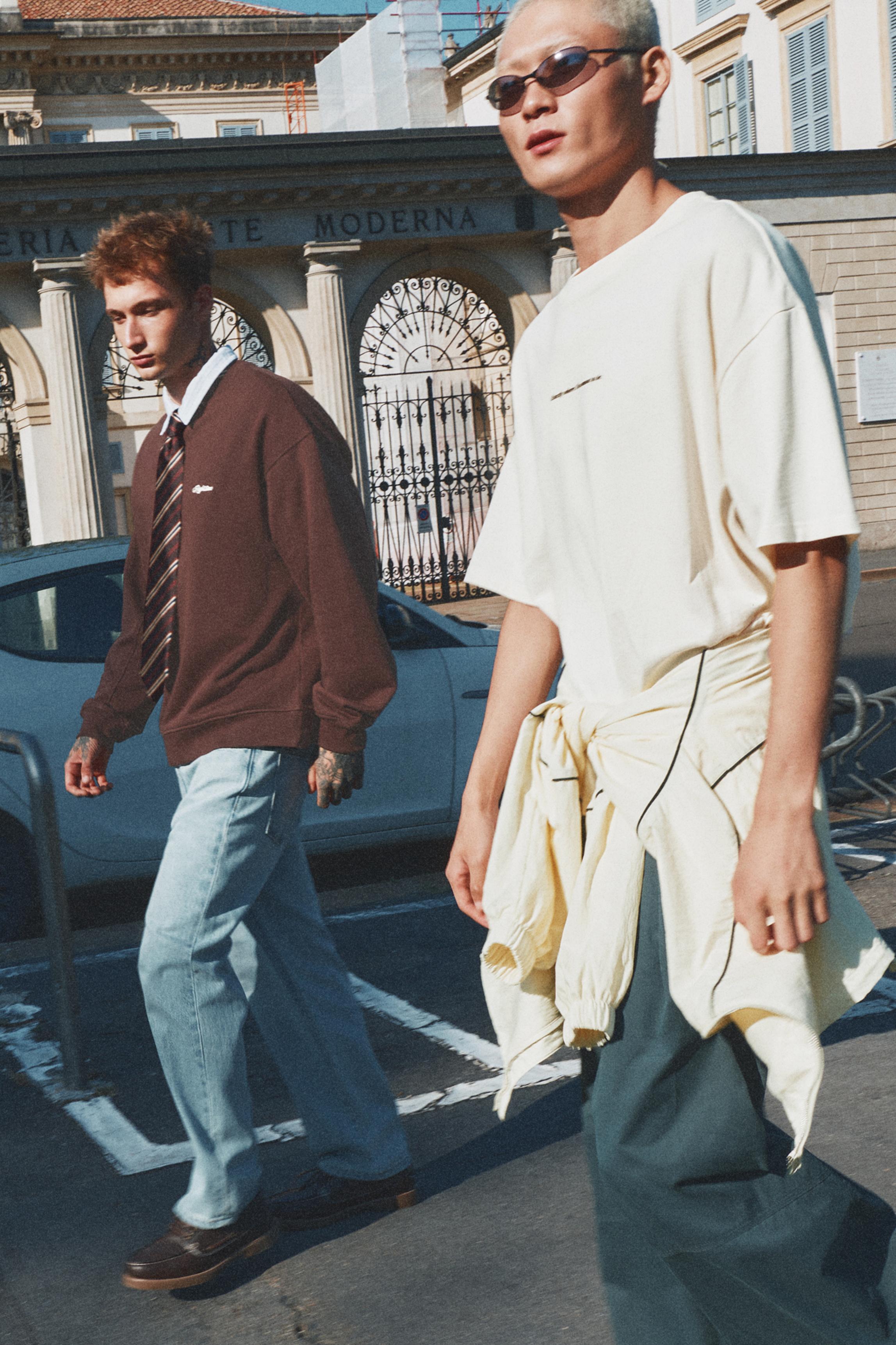 Embroidered round neck sweatshirt — Brown